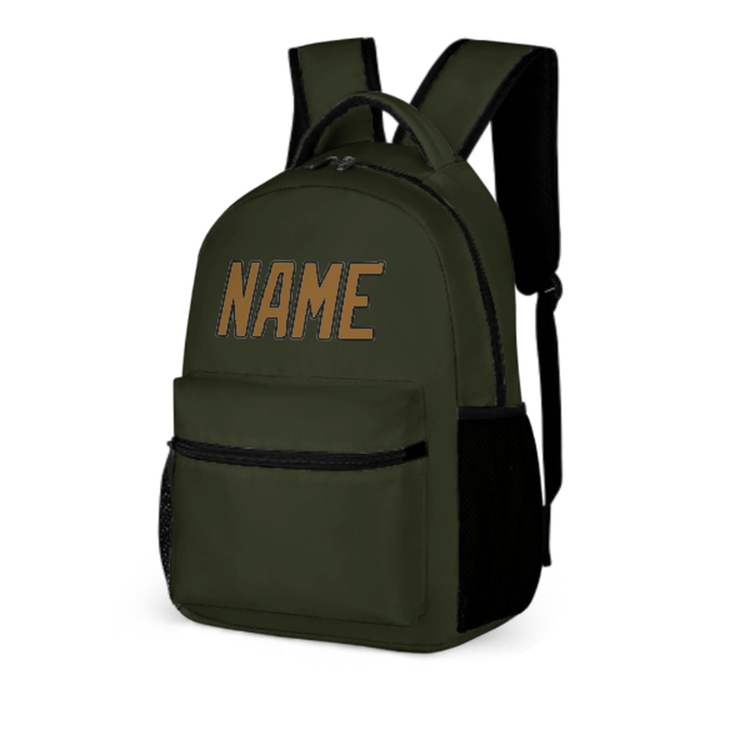 Zaino per bambini personalizzato color verde oliva scuro e cachi