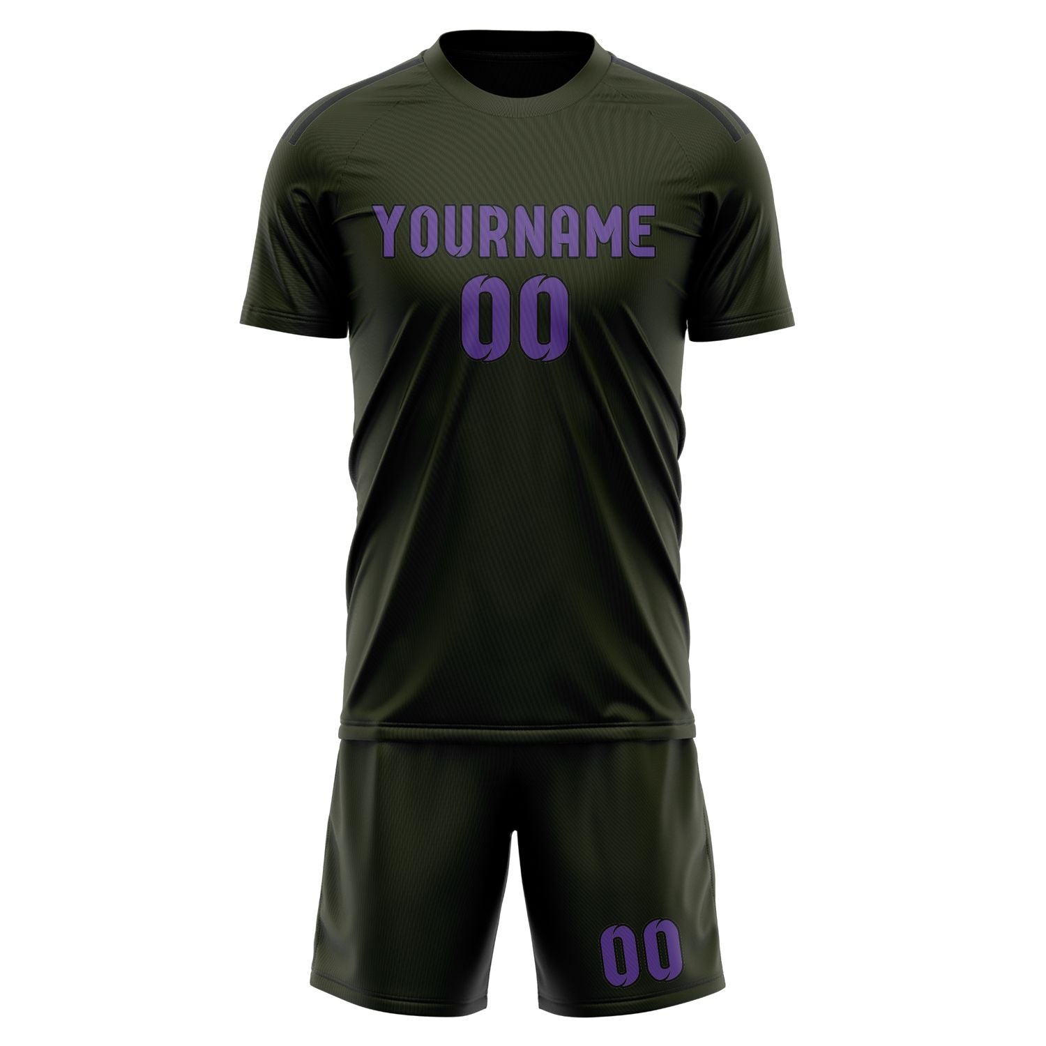 Maßgeschneidertes Professionelles Dunkles Oliv Lavendel Fußballtrikot-Set