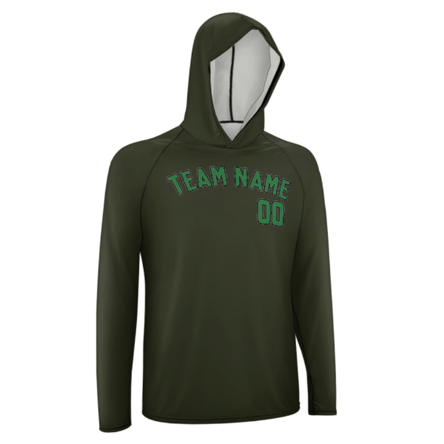 Maßgeschneidertes Dunkles Oliv Smaragdgrün UV-Hoodie