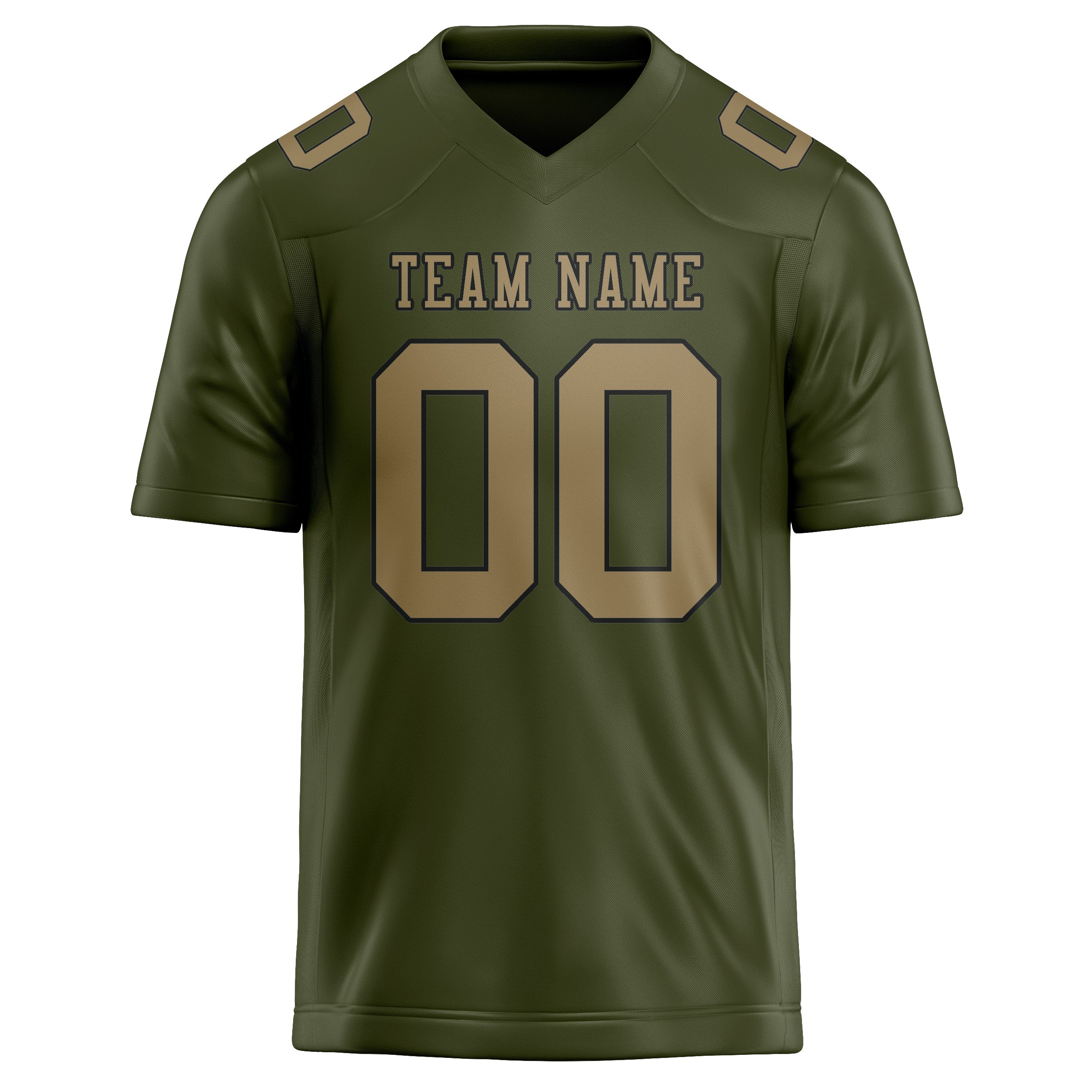 Maßgeschneidertes Professionelles Dunkles Oliv Hellkhaki Rugbytrikot