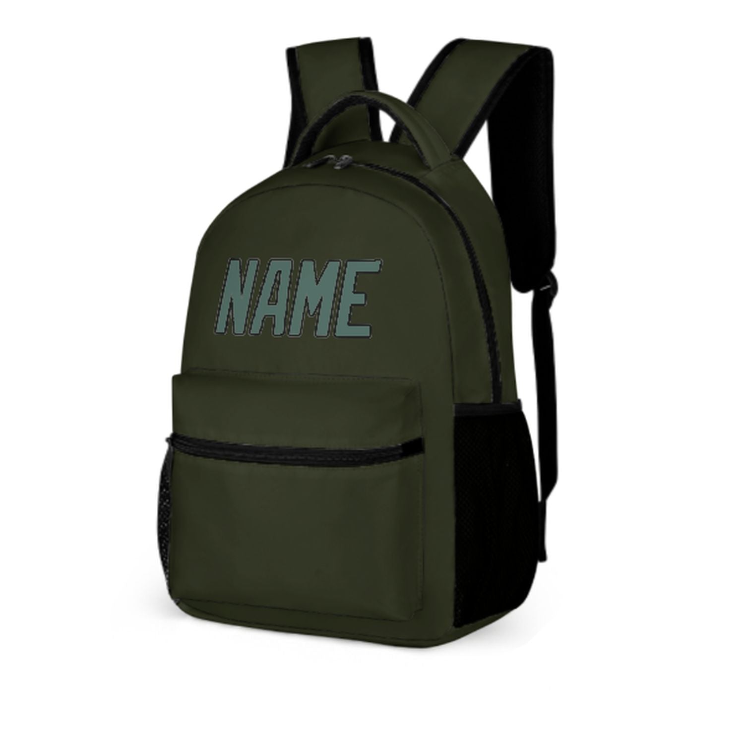 Zaino personalizzato per bambini color verde oliva scuro