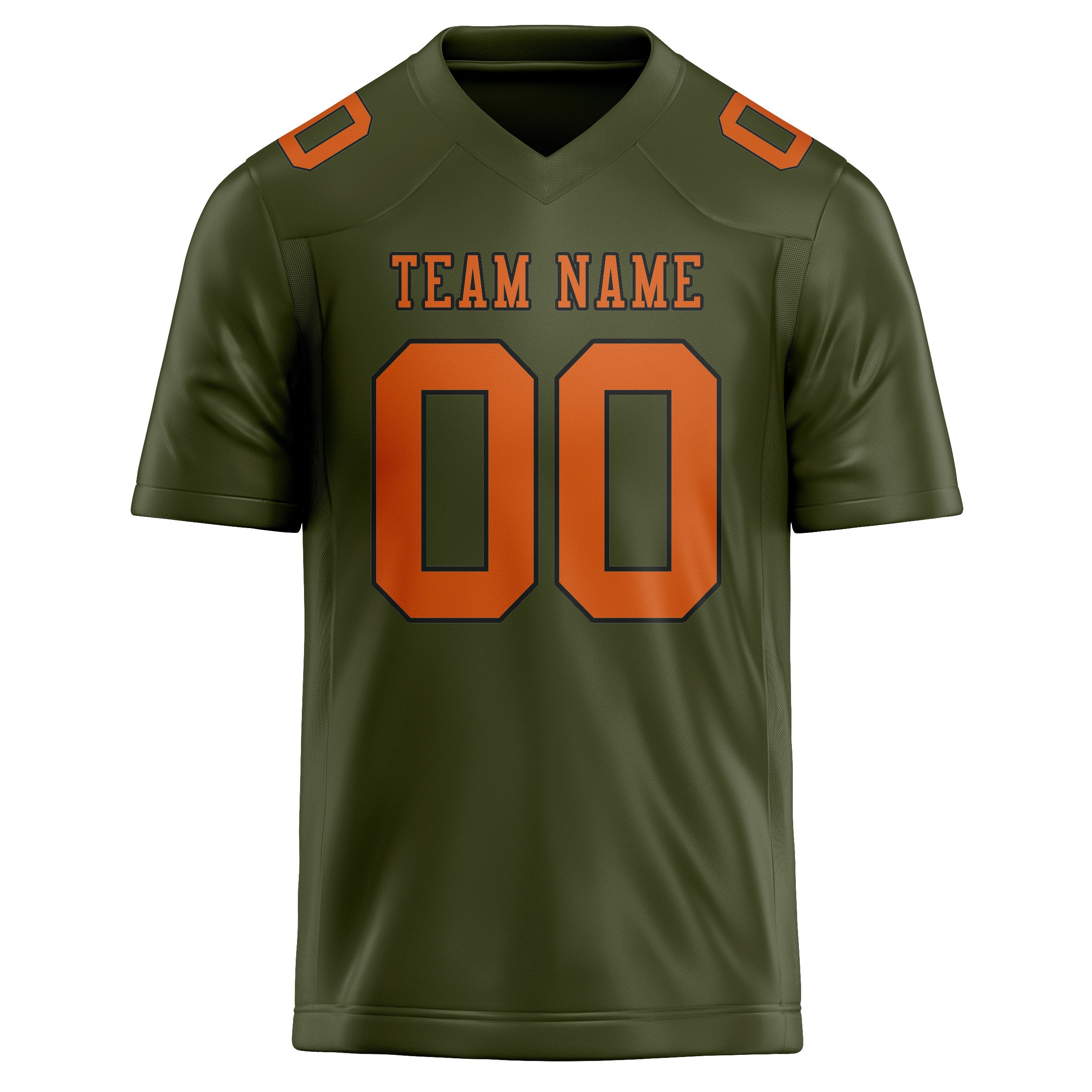 Maßgeschneidertes Professionelles Dunkles Oliv Orange Rugbytrikot