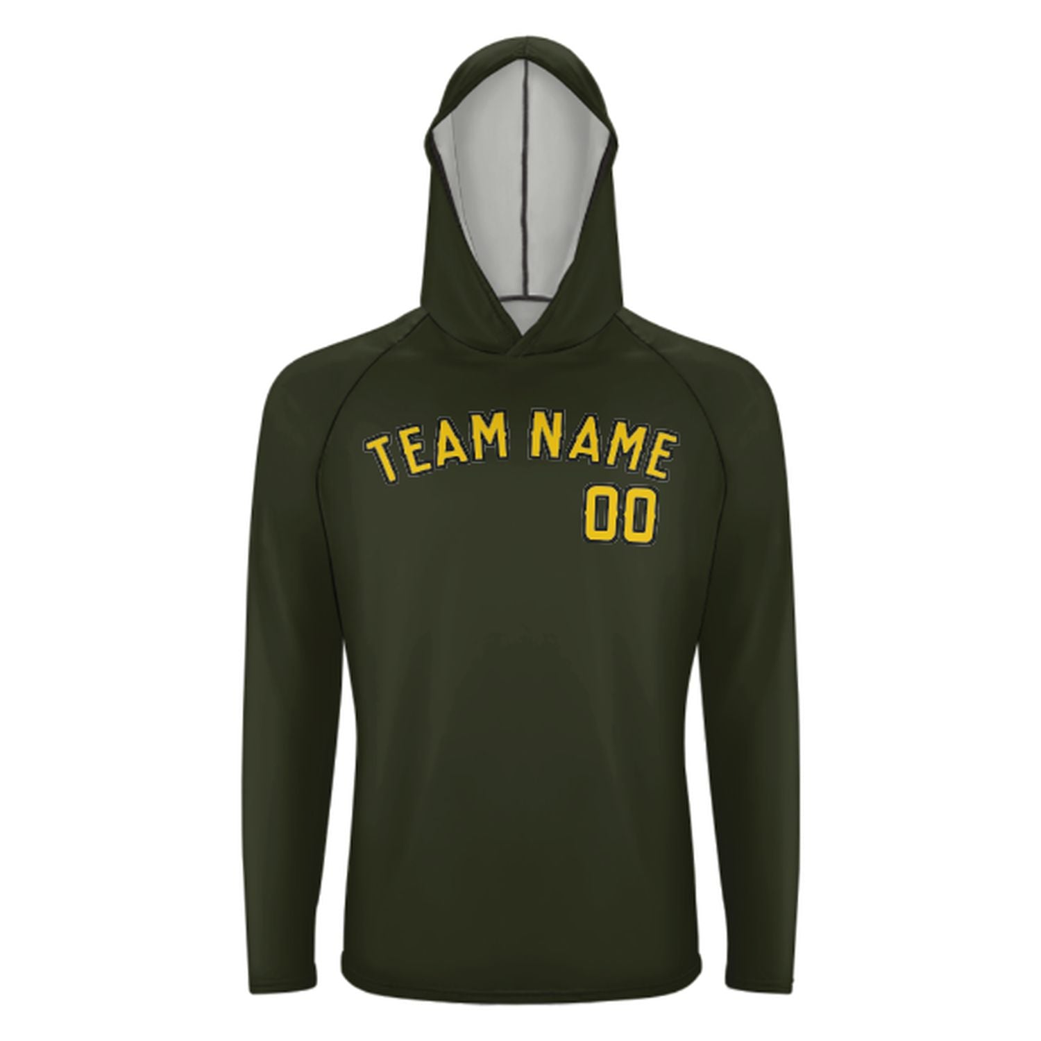 Maßgeschneidertes Dunkles Oliv Gold UV-Hoodie