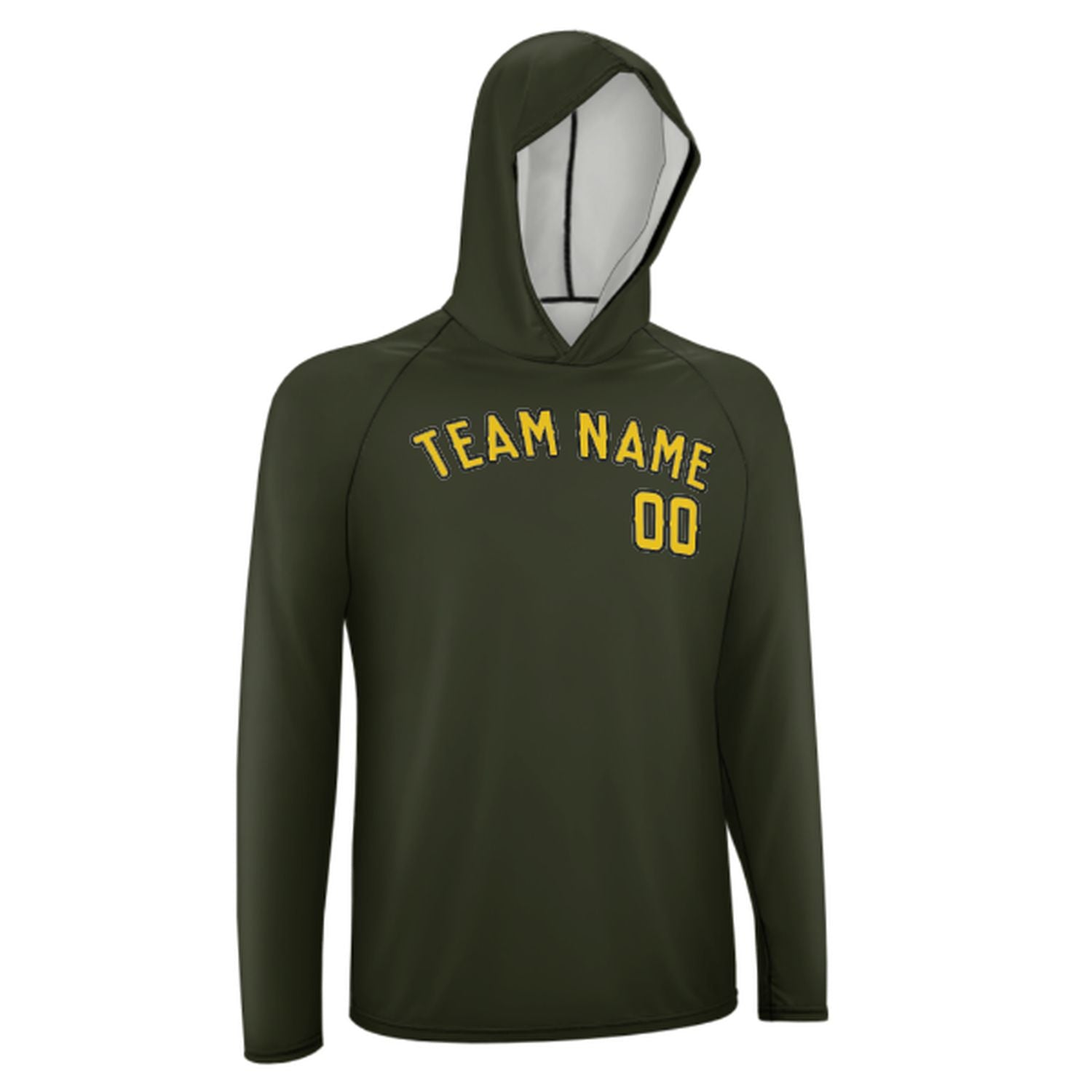 Maßgeschneidertes Dunkles Oliv Gold UV-Hoodie
