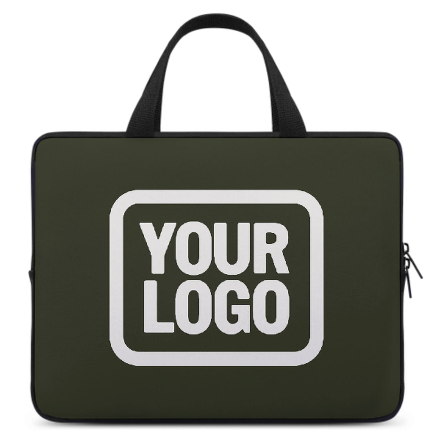 Maßgeschneidertes Dunkles Oliv White Laptop Tasche
