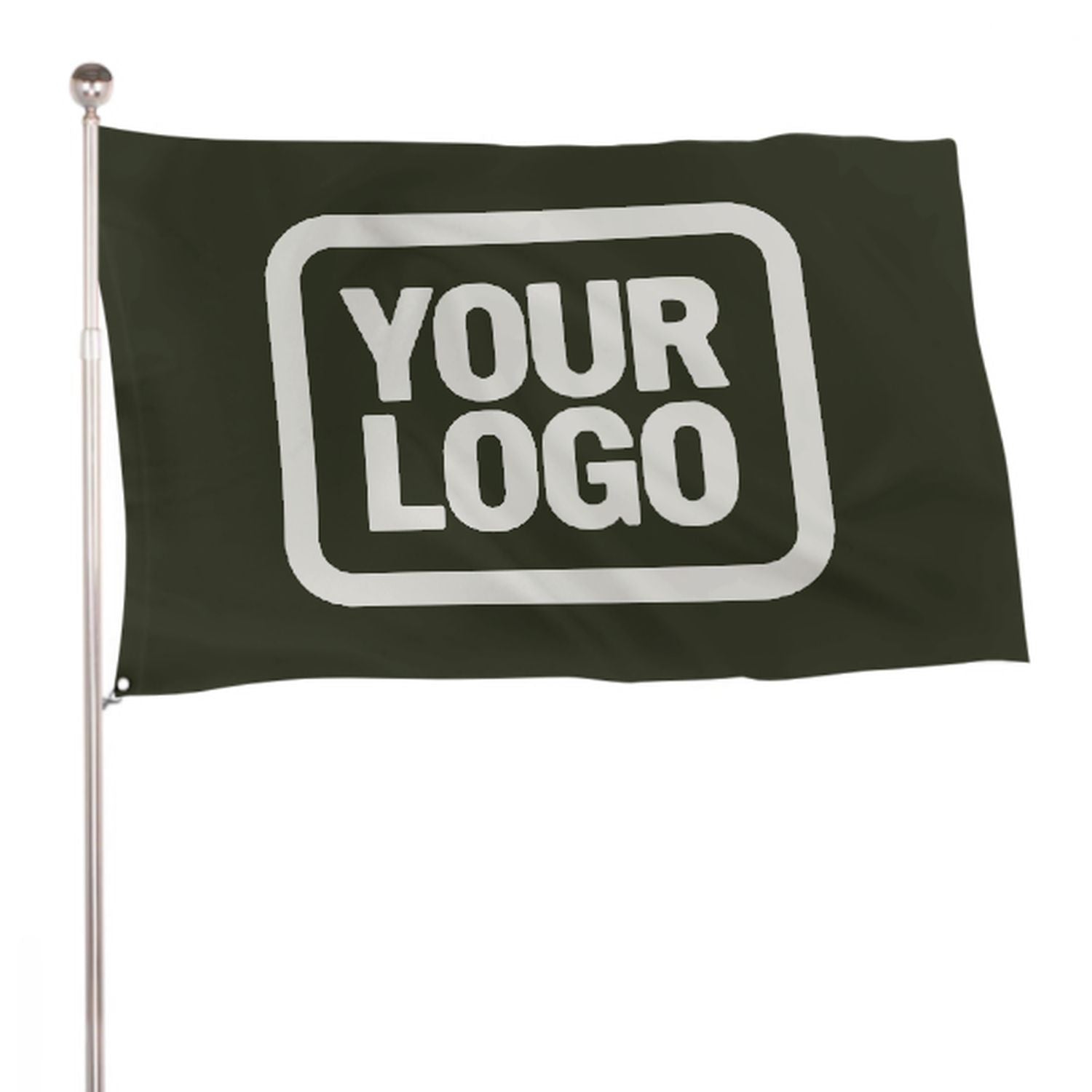 Maßgeschneidertes Dunkles Oliv Weiß Flagge