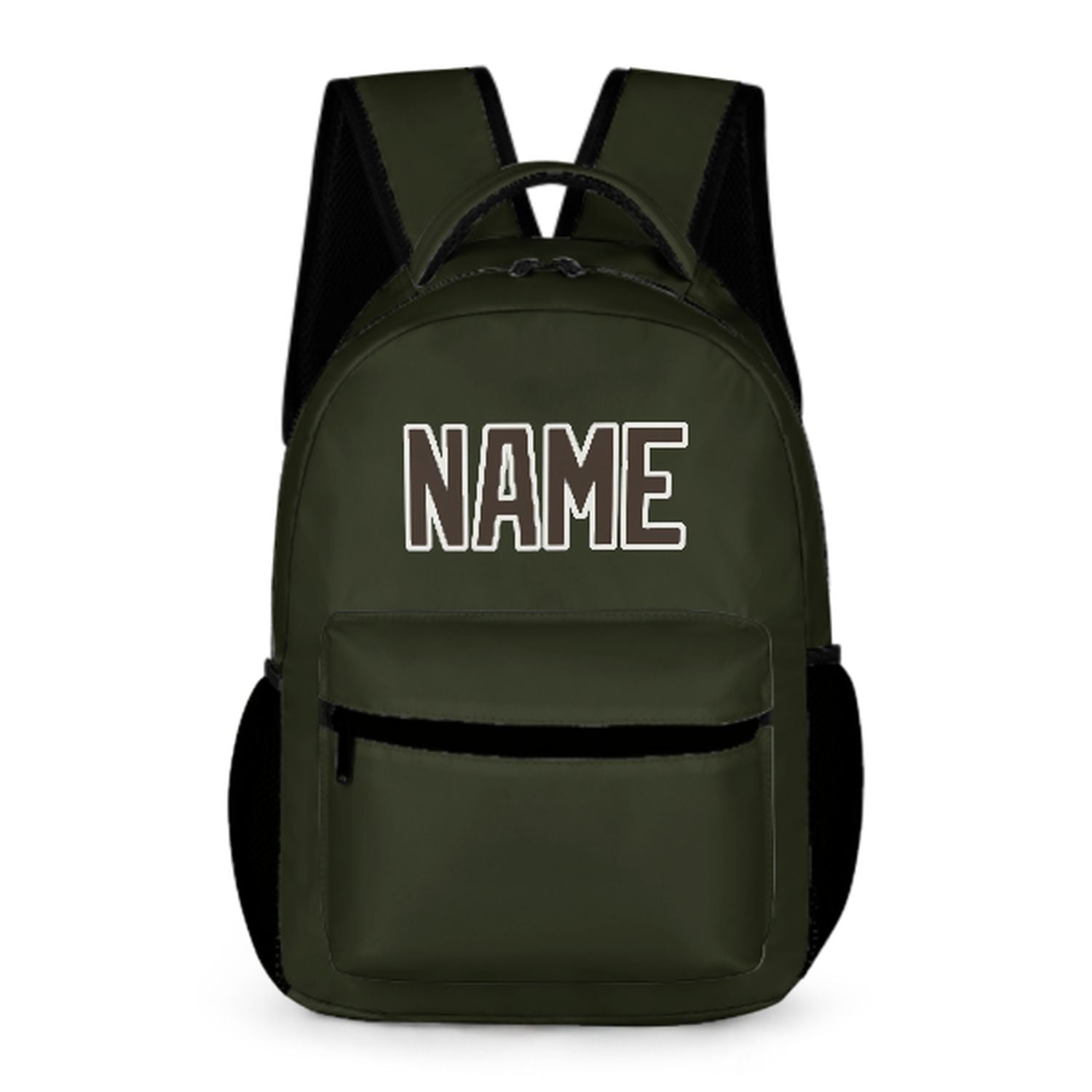 Zaino per bambini personalizzato color marrone oliva scuro