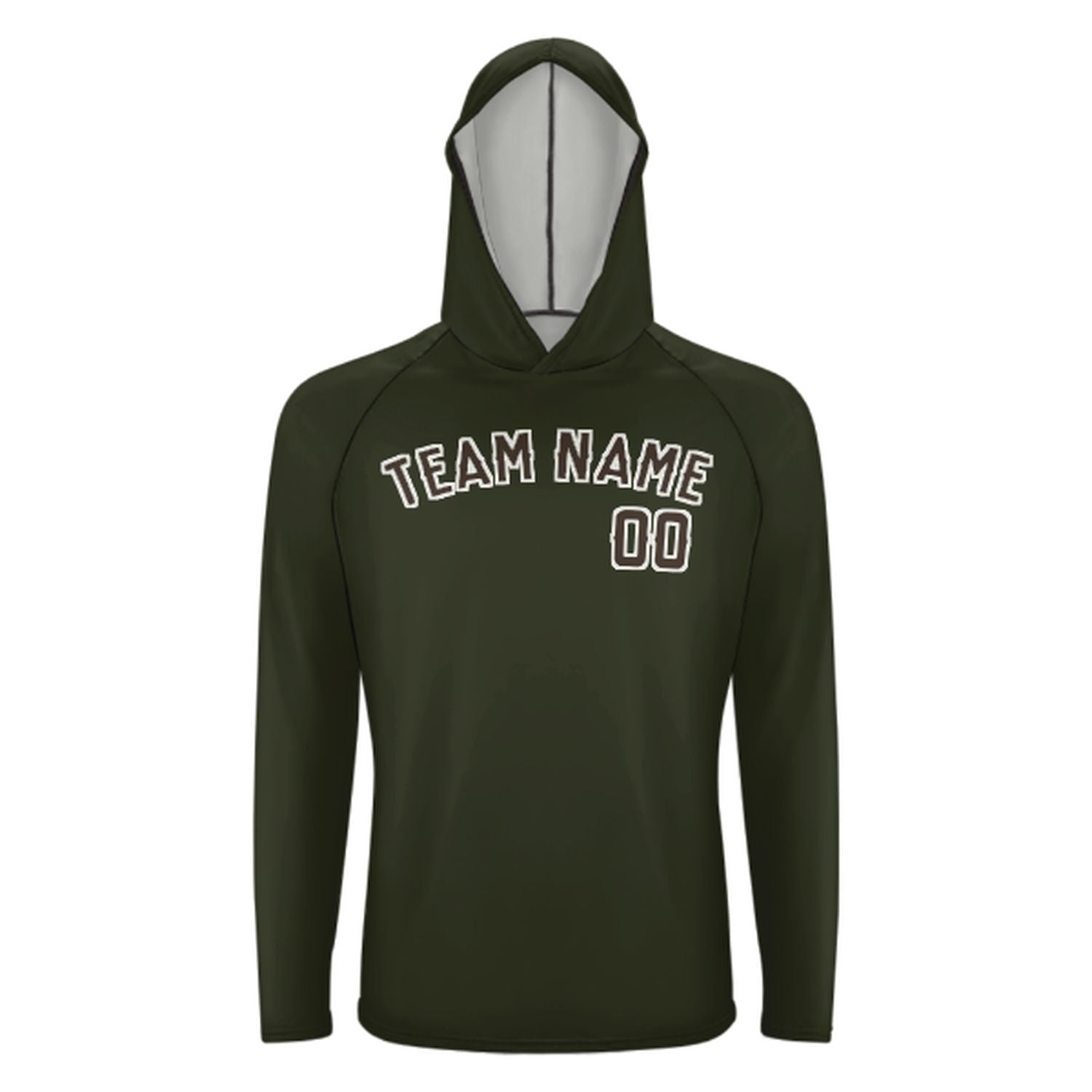 Maßgeschneidertes Dunkles Oliv Braun UV-Hoodie