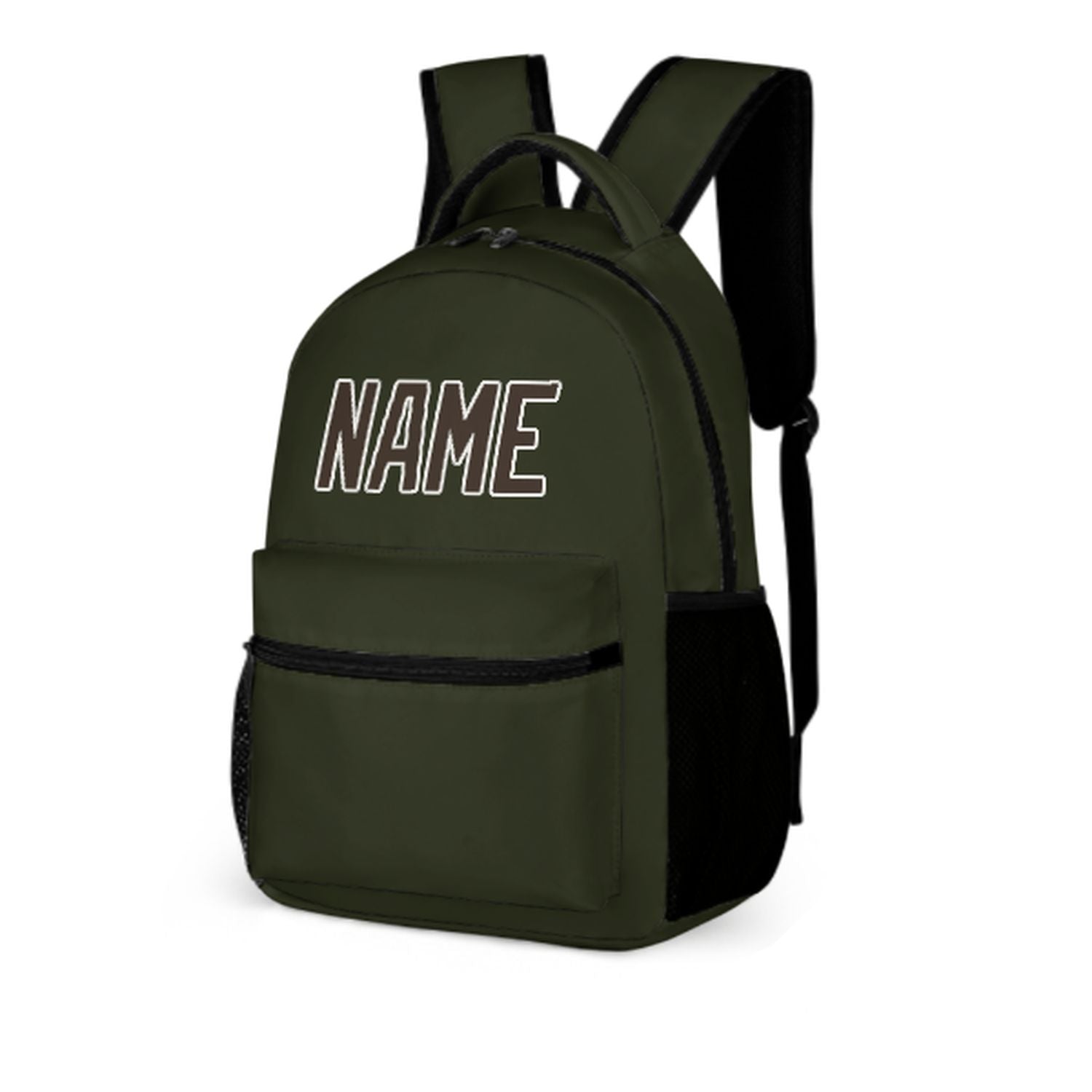 Zaino per bambini personalizzato color marrone oliva scuro