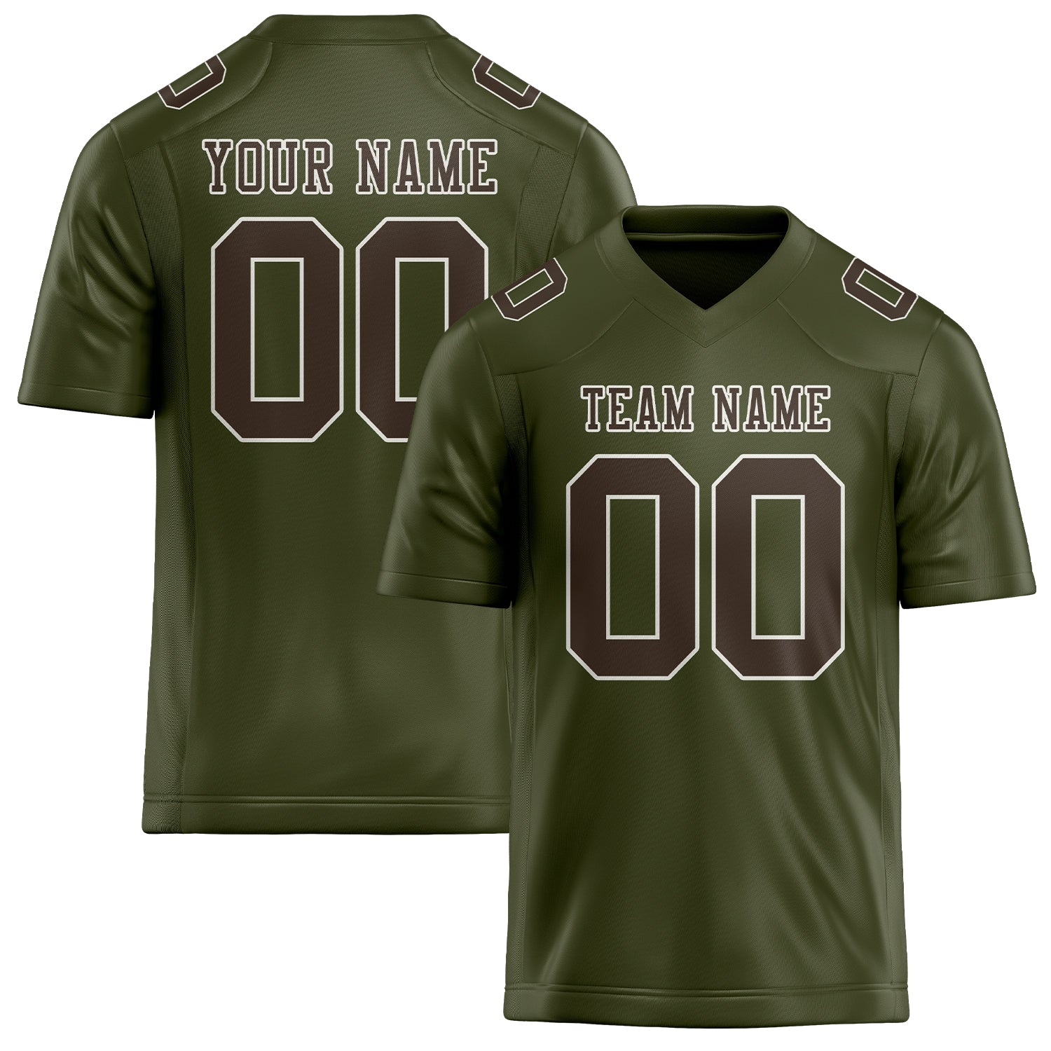 Maßgeschneidertes Professionelles Dunkles Oliv Braun Rugbytrikot