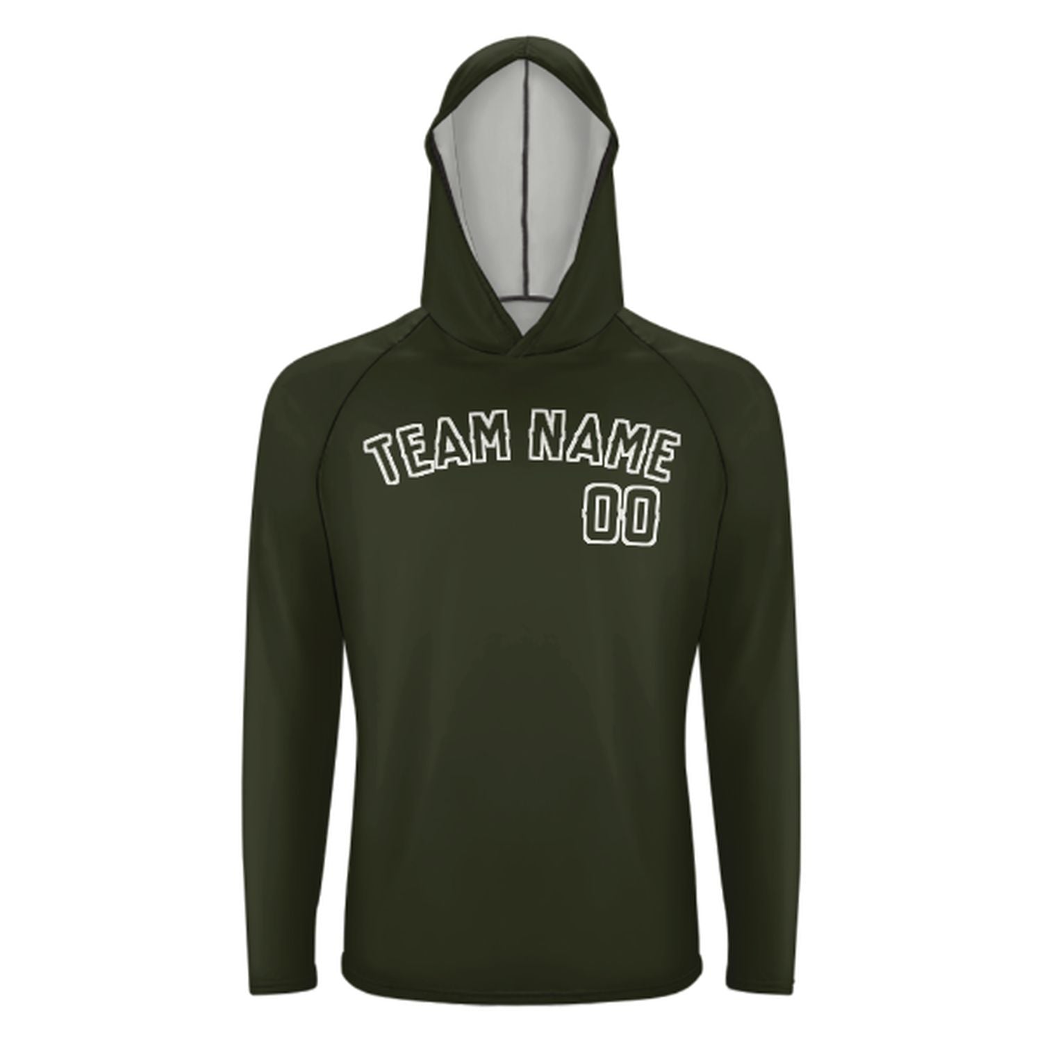 Maßgeschneidertes Dunkles Oliv Dunkles Oliv UV-Hoodie