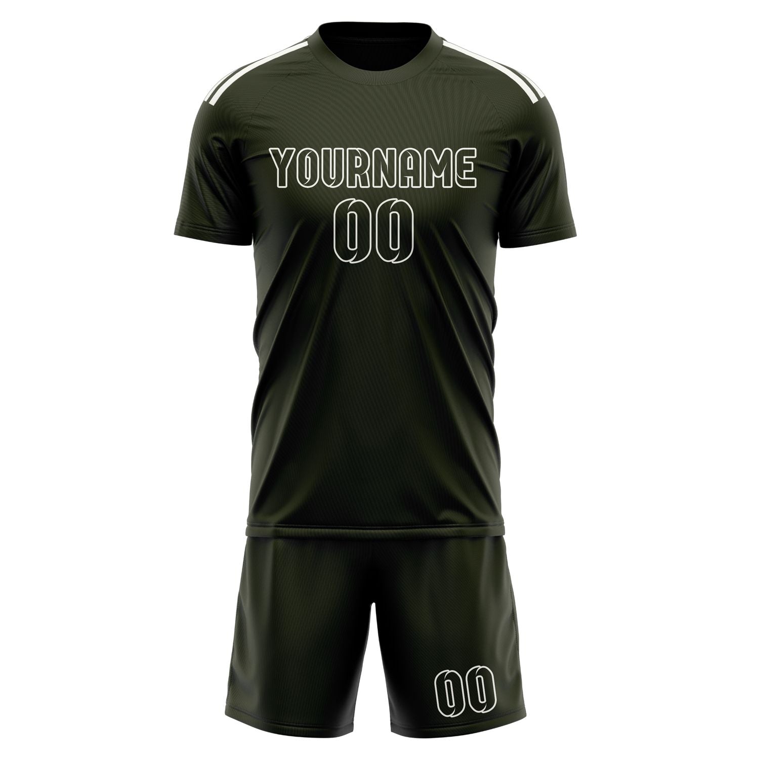 Maßgeschneidertes Professionelles Dunkles Oliv Dunkles Oliv Fußballtrikot-Set