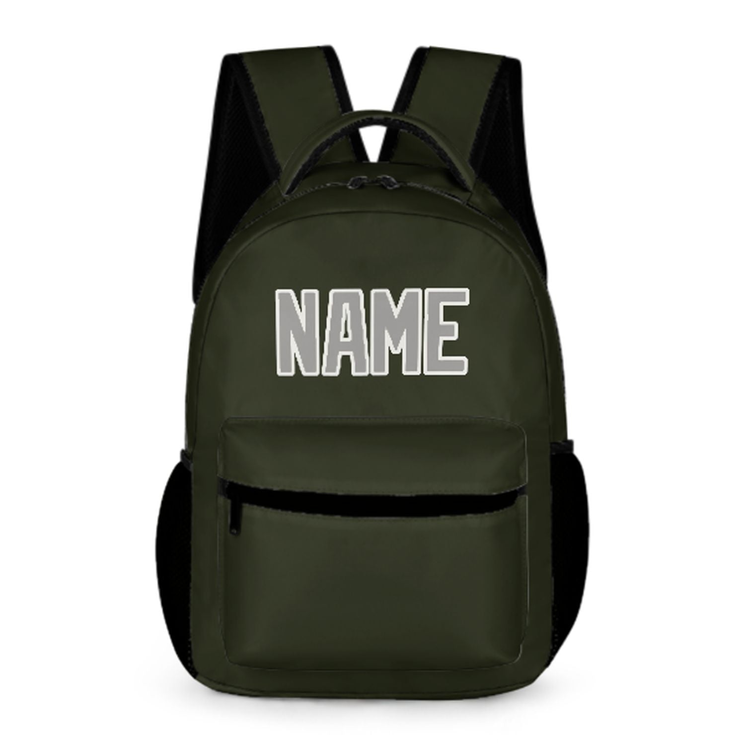 Zaino per bambini personalizzato color grigio oliva scuro