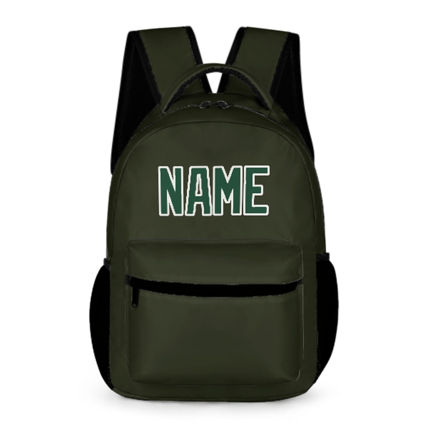 Zaino per bambini personalizzato color verde oliva scuro e muschio