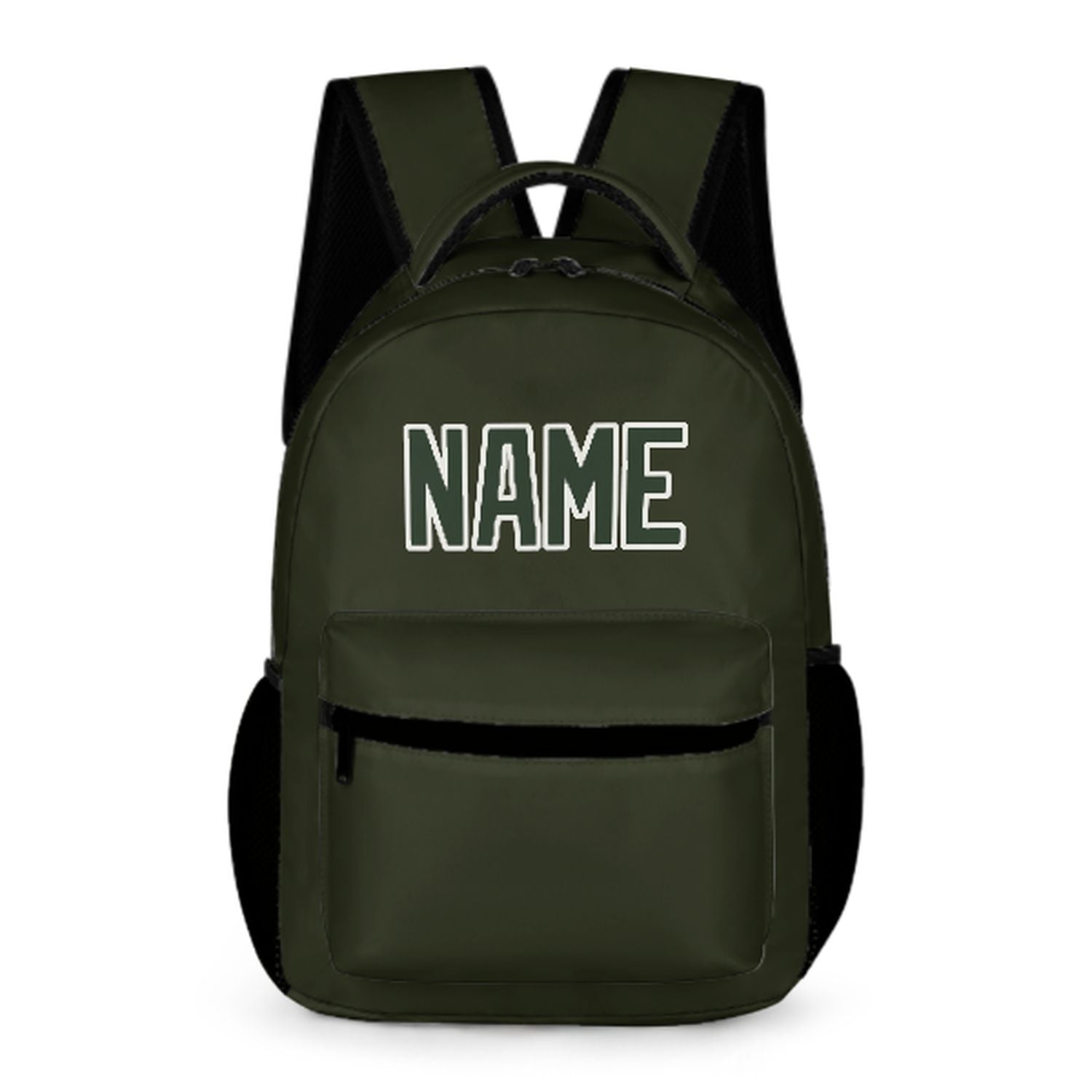 Zaino per bambini personalizzato color verde oliva scuro e abete