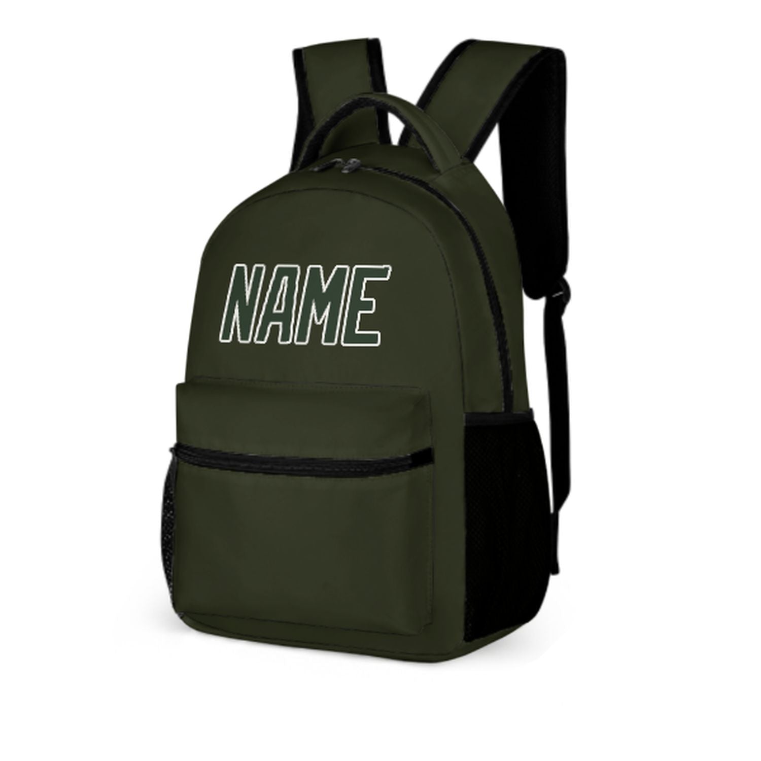 Zaino per bambini personalizzato color verde oliva scuro e abete