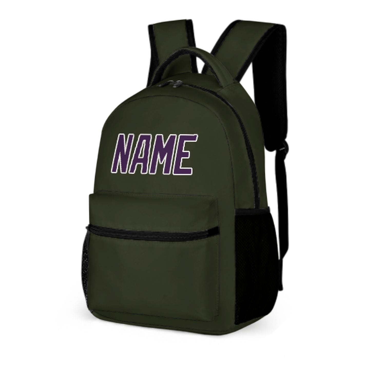 Zaino personalizzato per bambini color viola oliva scuro