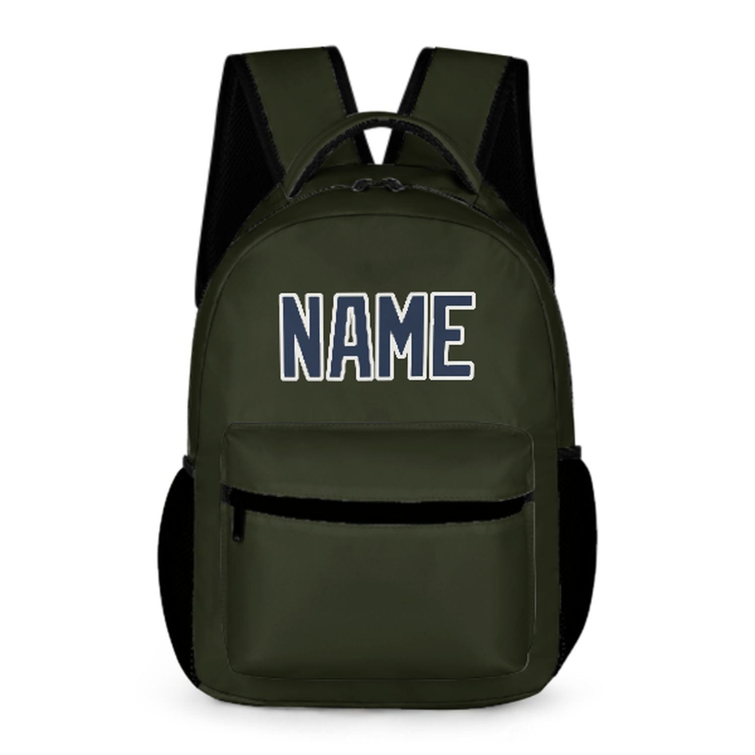 Zaino personalizzato per bambini color oliva scuro e blu navy