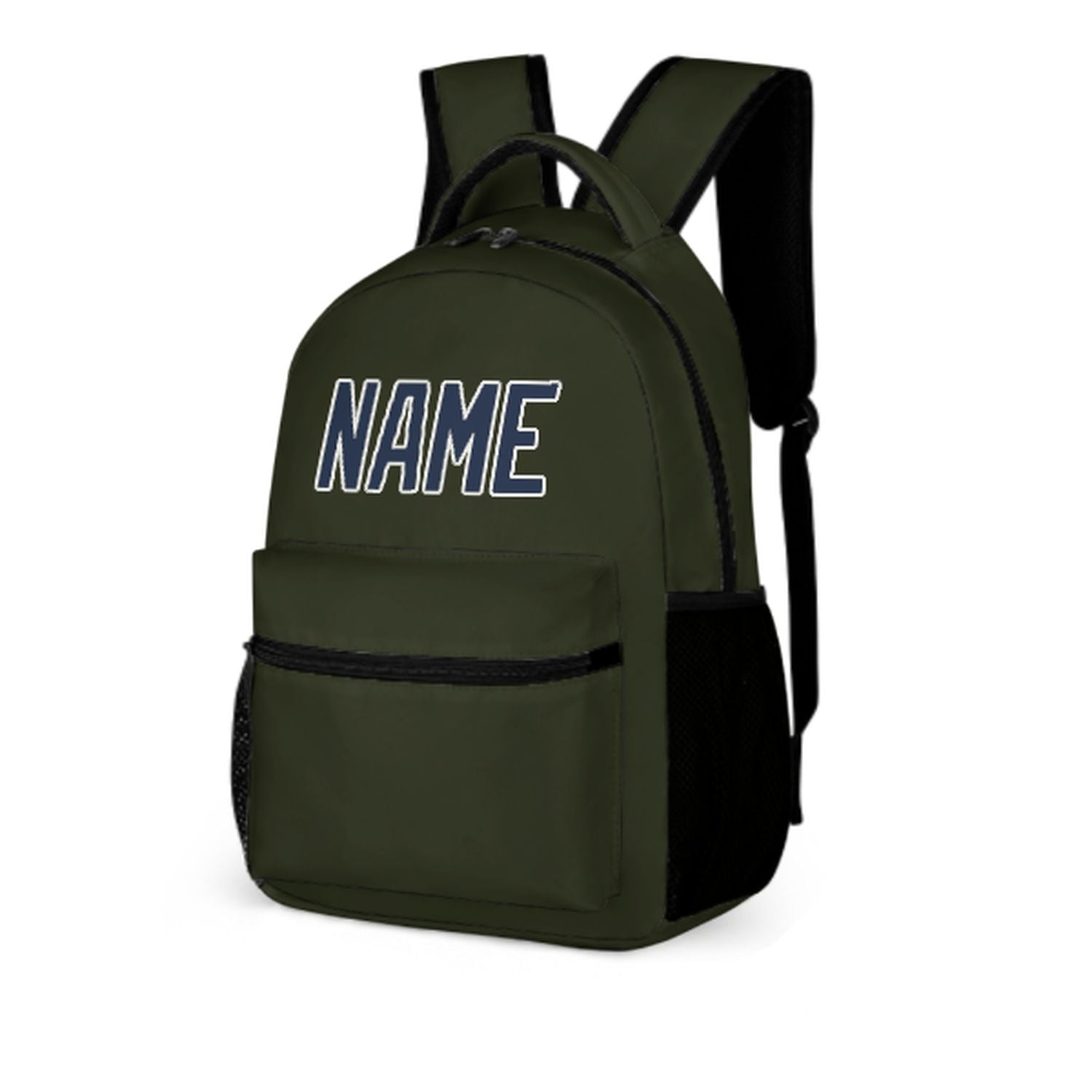 Zaino personalizzato per bambini color oliva scuro e blu navy