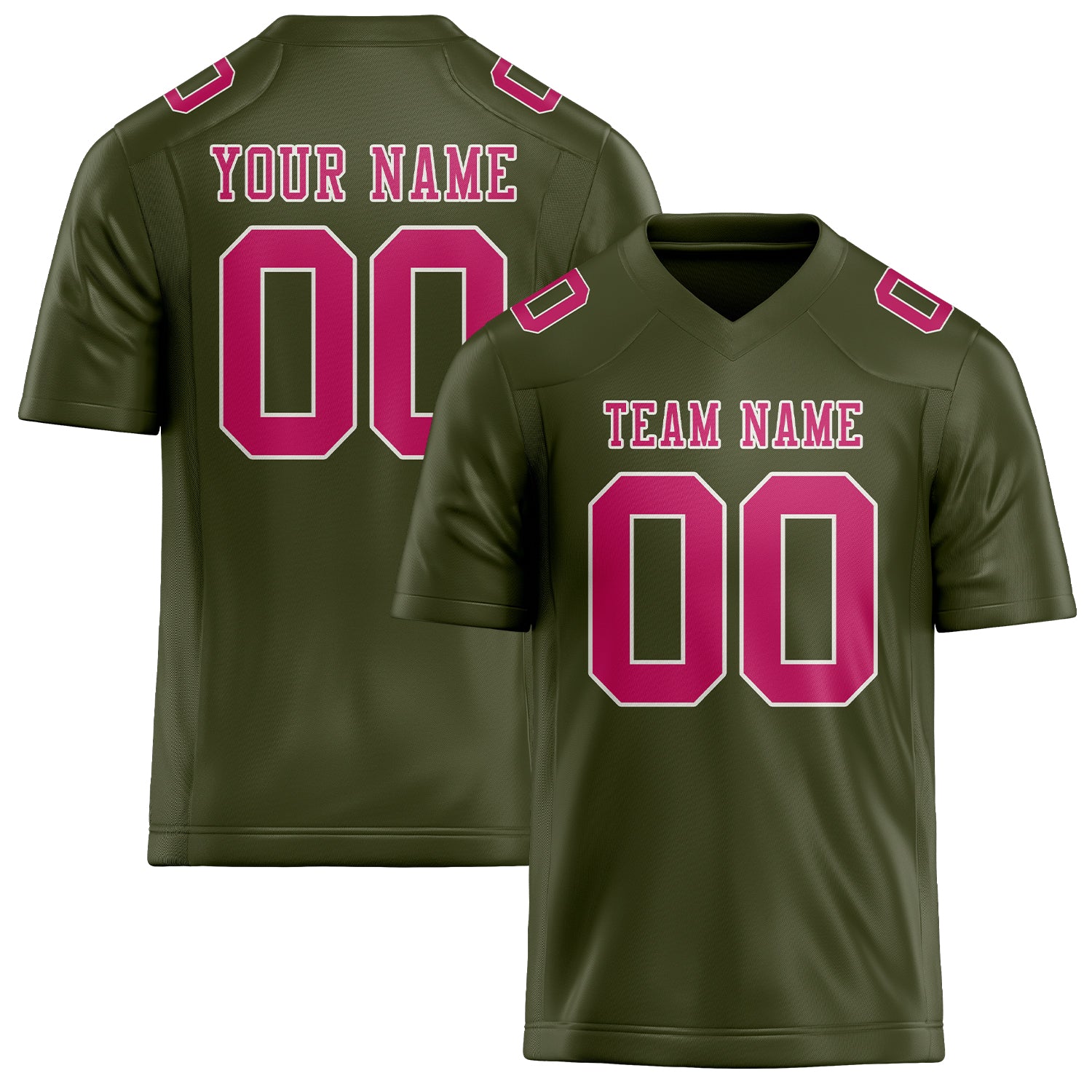 Maßgeschneidertes Professionelles Dunkles Oliv Rosarot Rugbytrikot