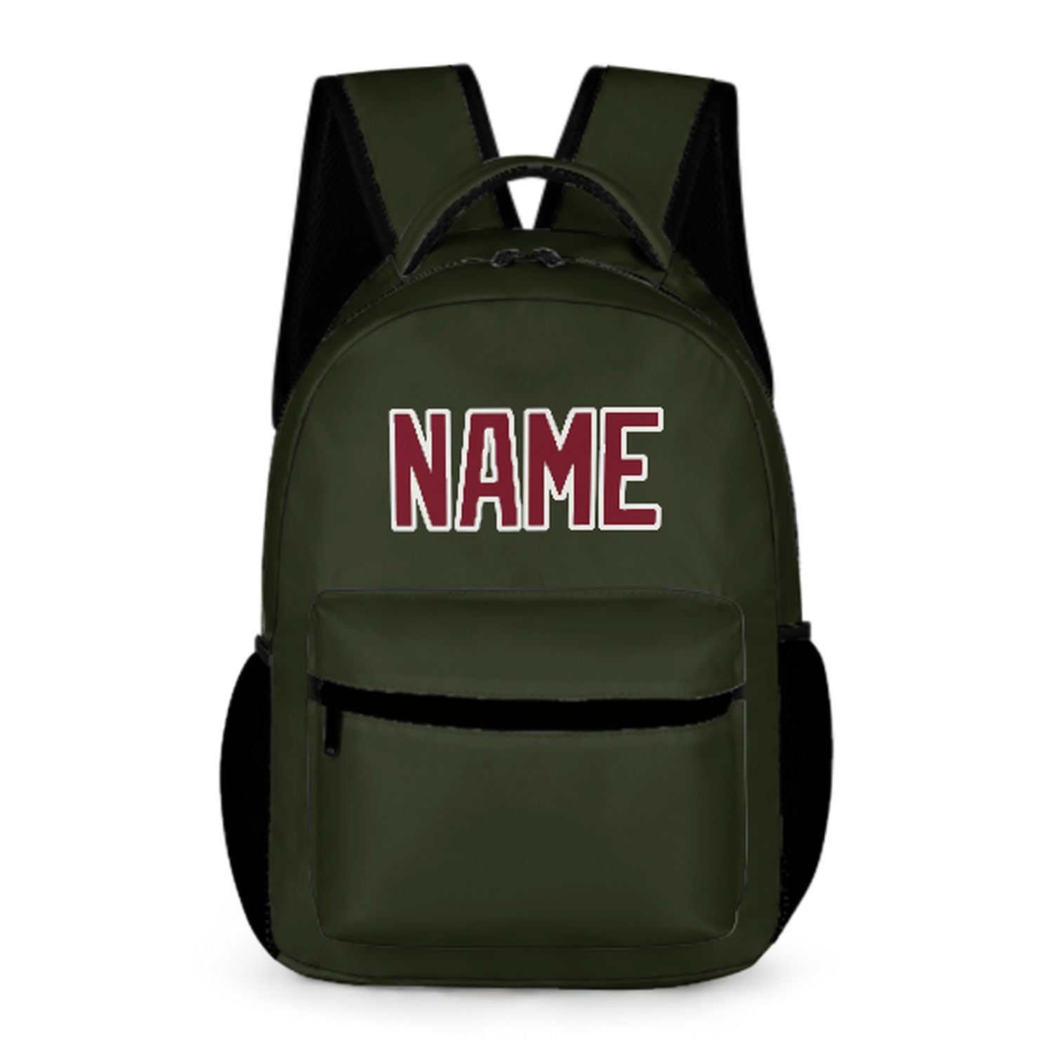 Zaino personalizzato per bambini color oliva scuro e cremisi