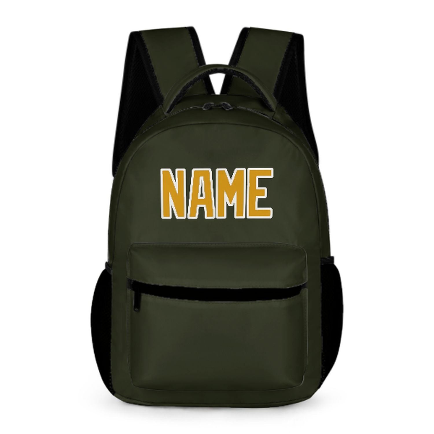Zaino personalizzato per bambini color giallo oliva scuro