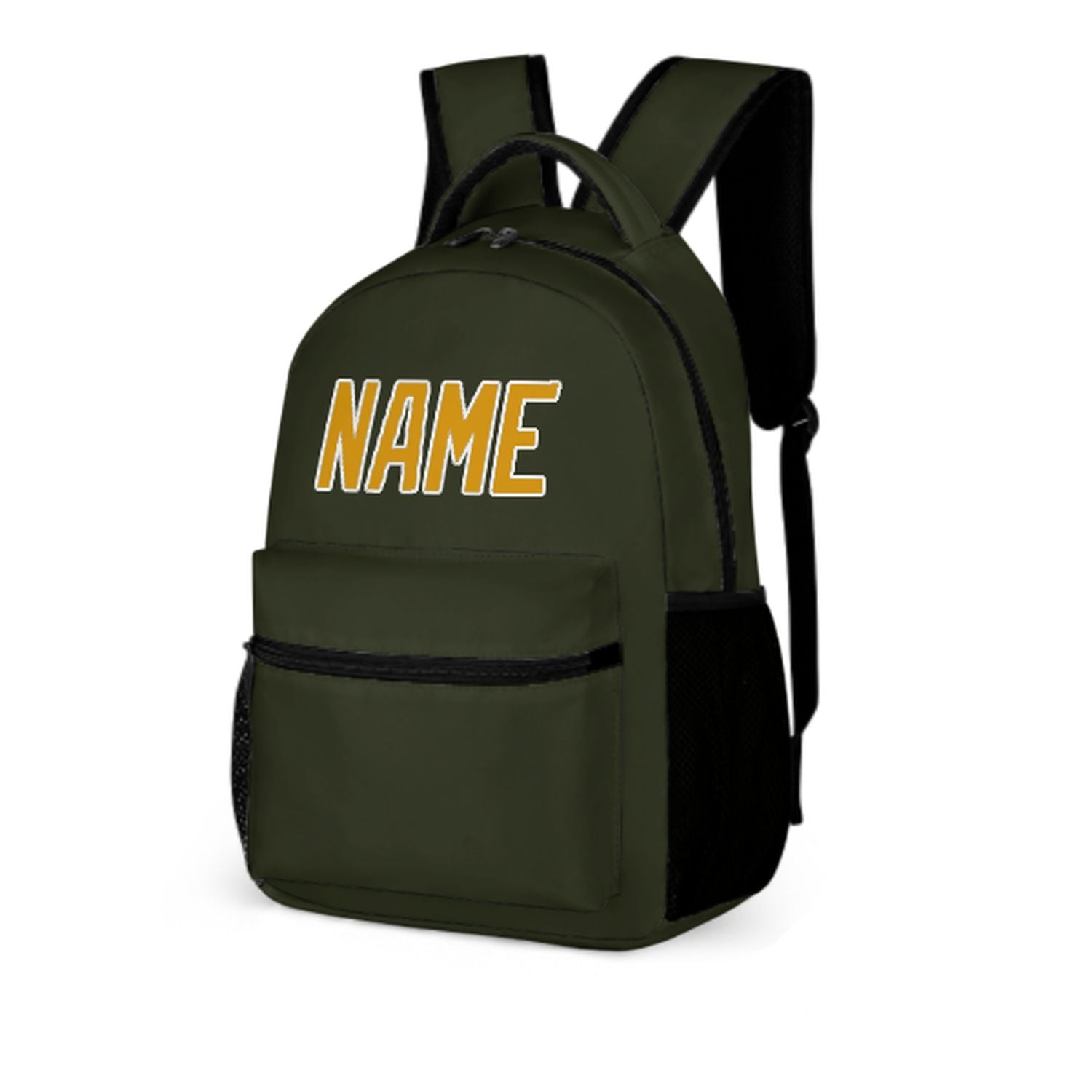 Zaino personalizzato per bambini color giallo oliva scuro