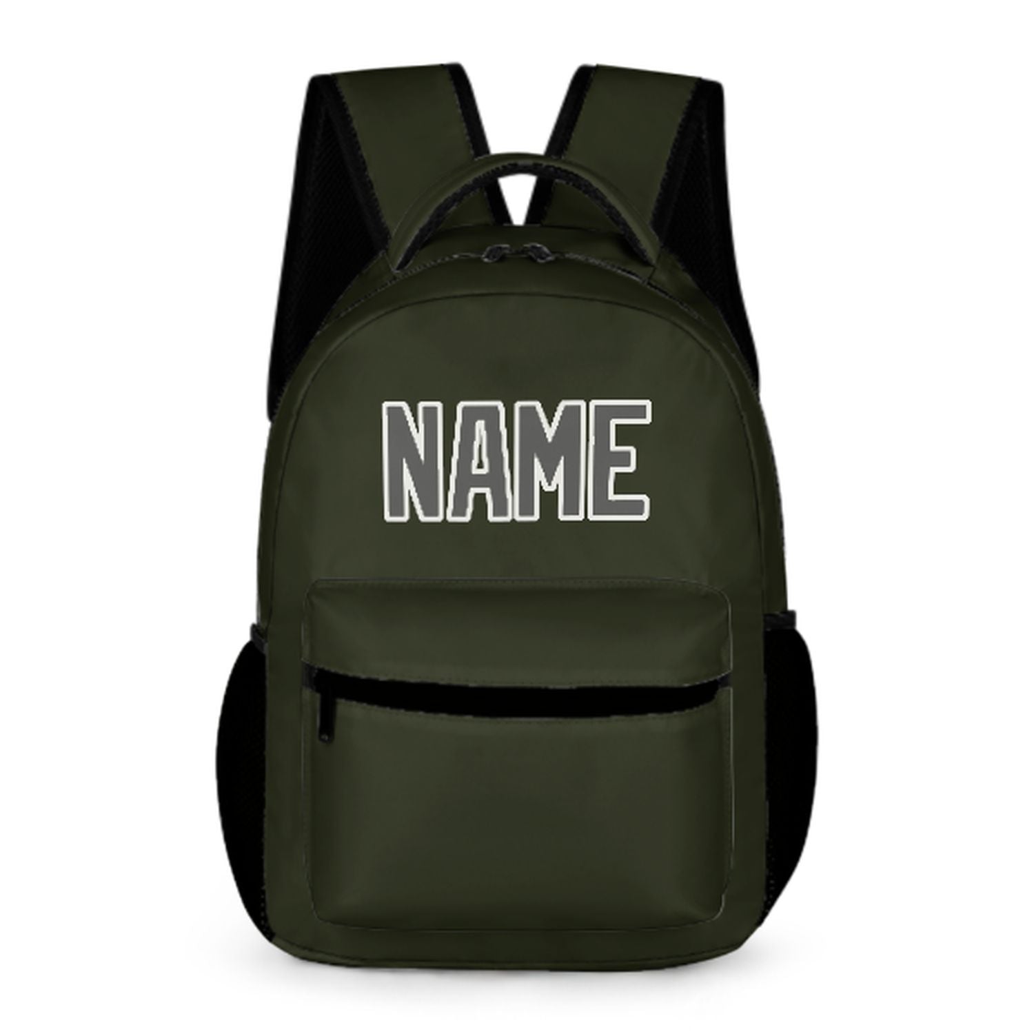 Zaino per bambini personalizzato color oliva scuro grigio scuro