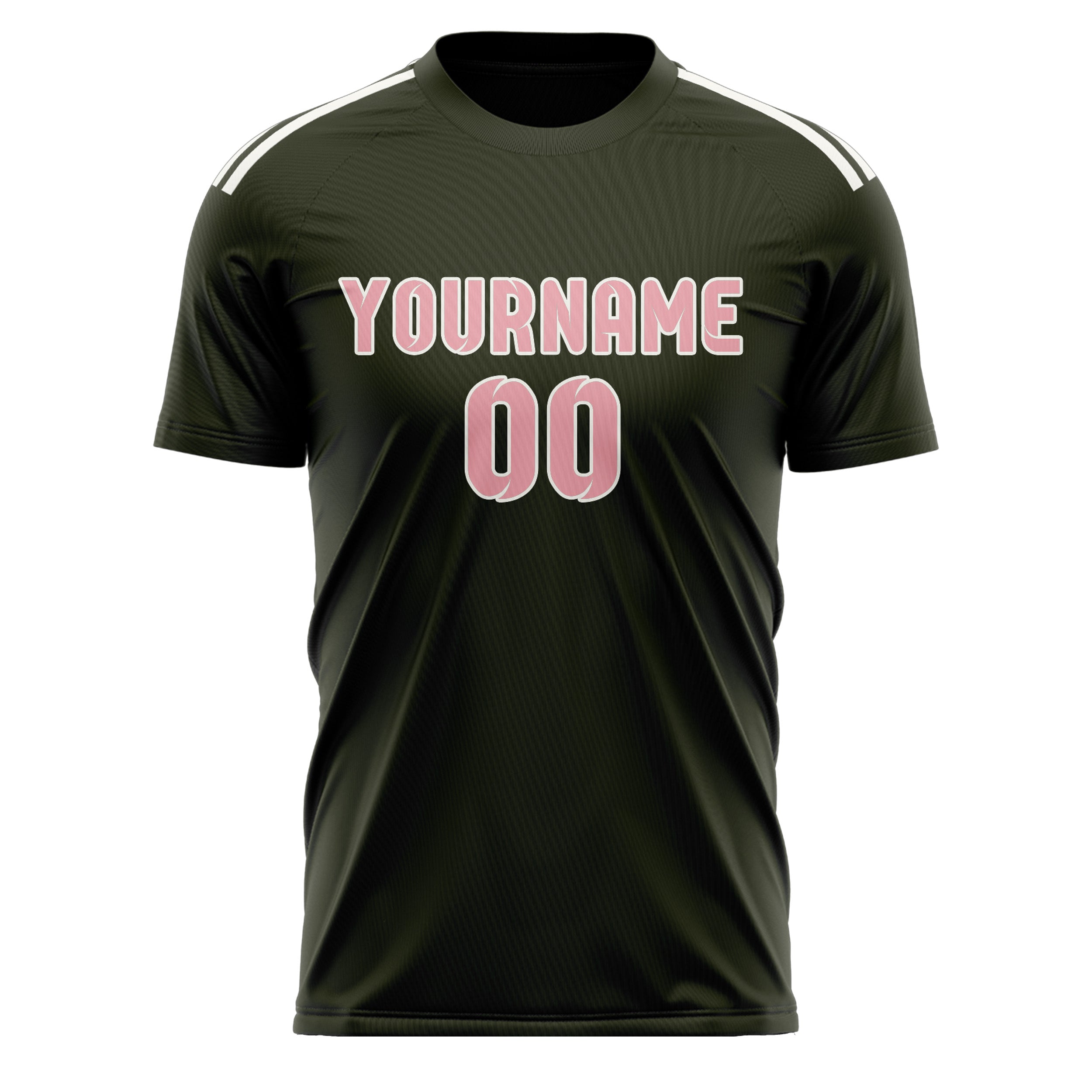 Benutzerdefiniertes Professionelles Dunkles Oliv Rosa Fußballtrikot