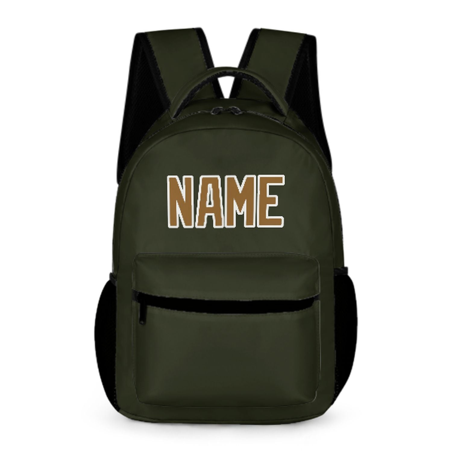 Zaino per bambini personalizzato color verde oliva scuro e cachi