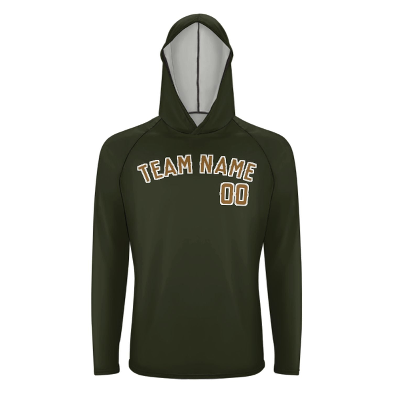 Maßgeschneidertes Dunkles Oliv Khaki UV-Hoodie
