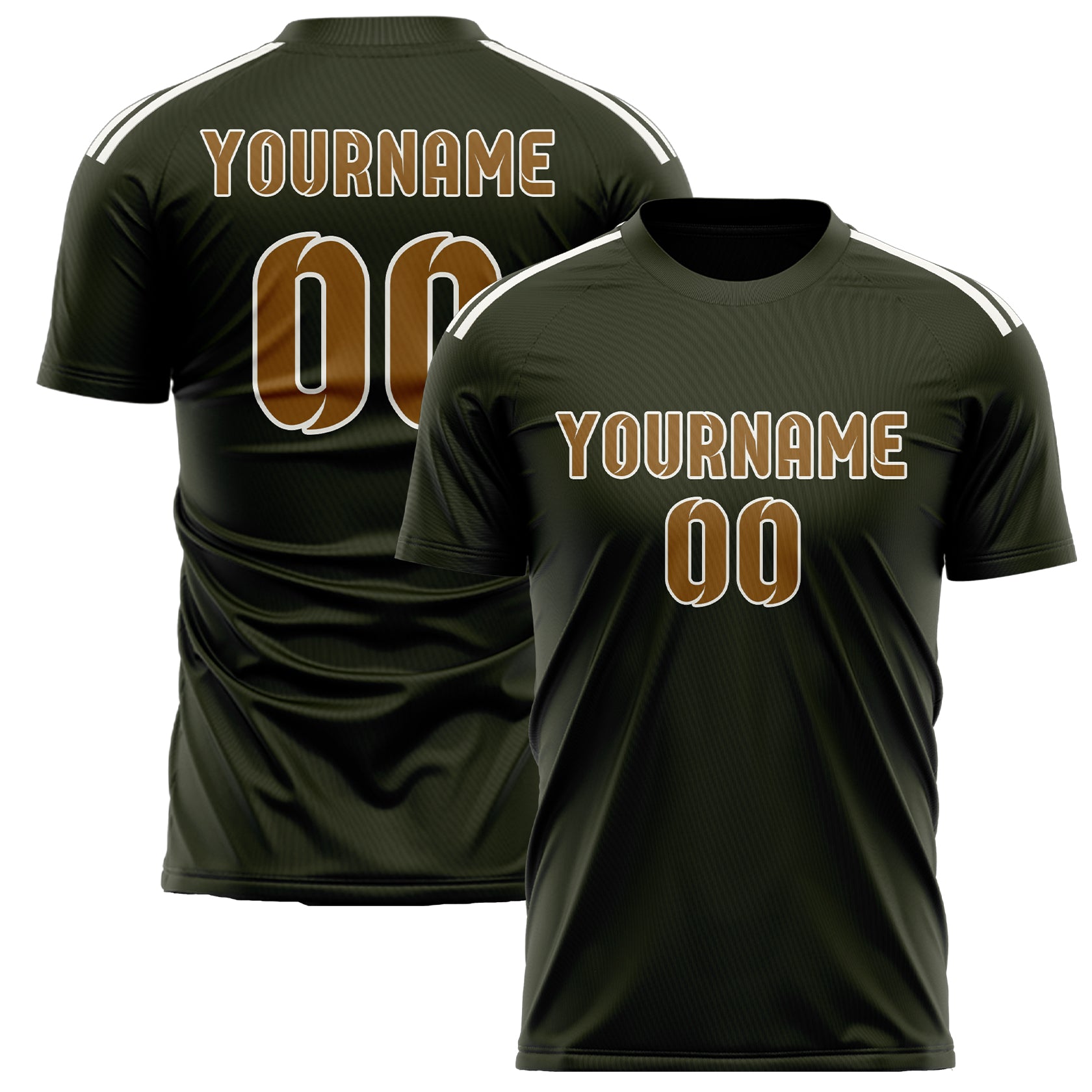 Benutzerdefiniertes Professionelles Dunkles Oliv Khaki Fußballtrikot