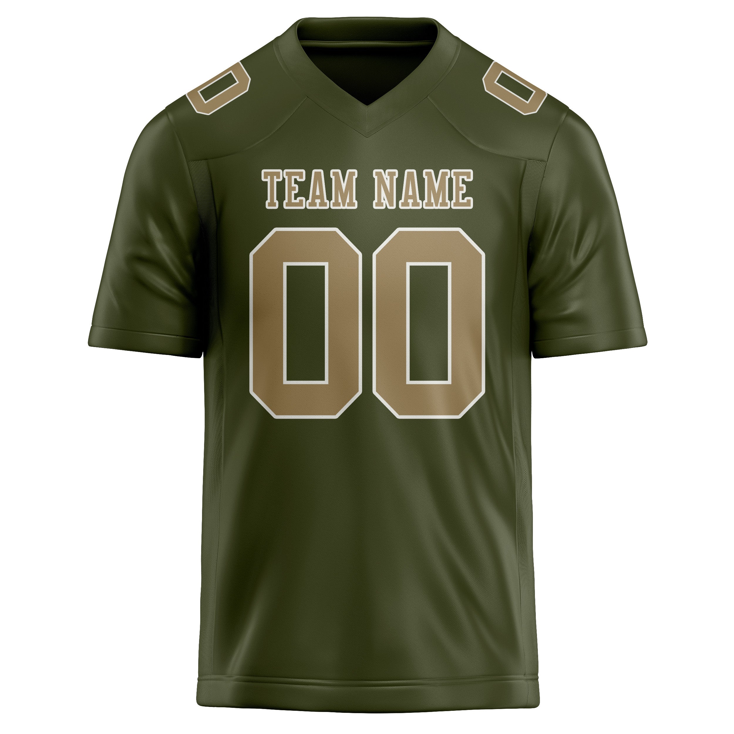 Maßgeschneidertes Professionelles Dunkles Oliv Hellkhaki Rugbytrikot
