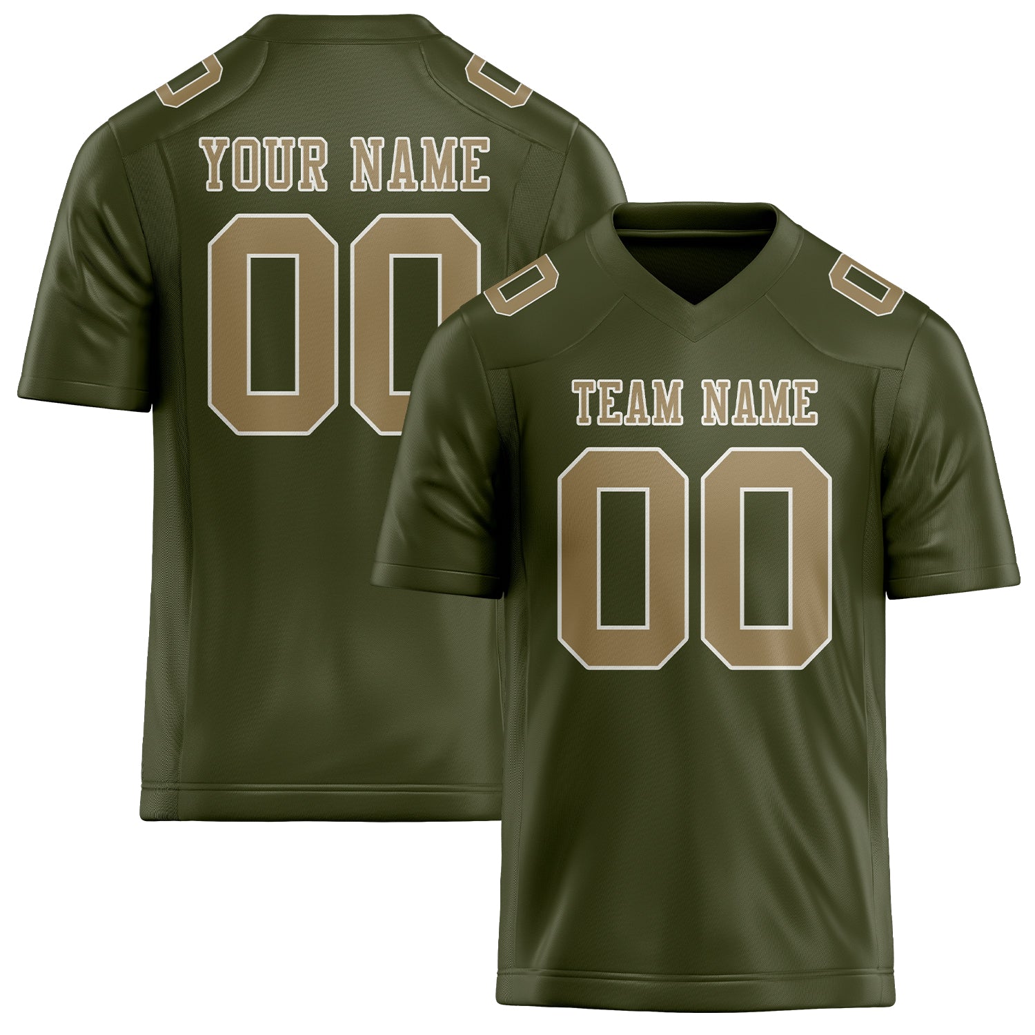 Maßgeschneidertes Professionelles Dunkles Oliv Hellkhaki Rugbytrikot