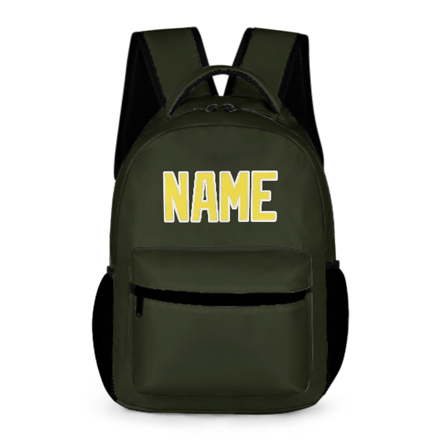 Zaino per bambini personalizzato color oliva scuro e giallo pallido
