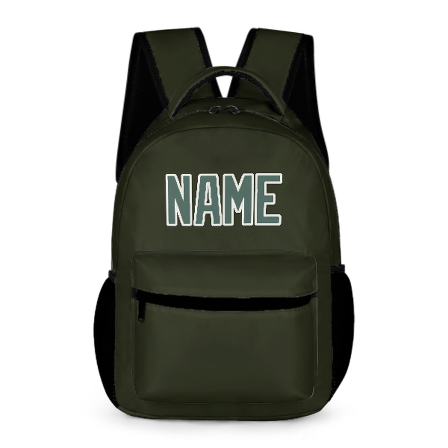Zaino personalizzato per bambini color verde oliva scuro