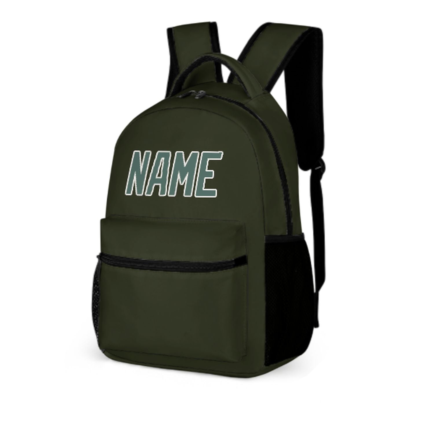 Zaino personalizzato per bambini color verde oliva scuro