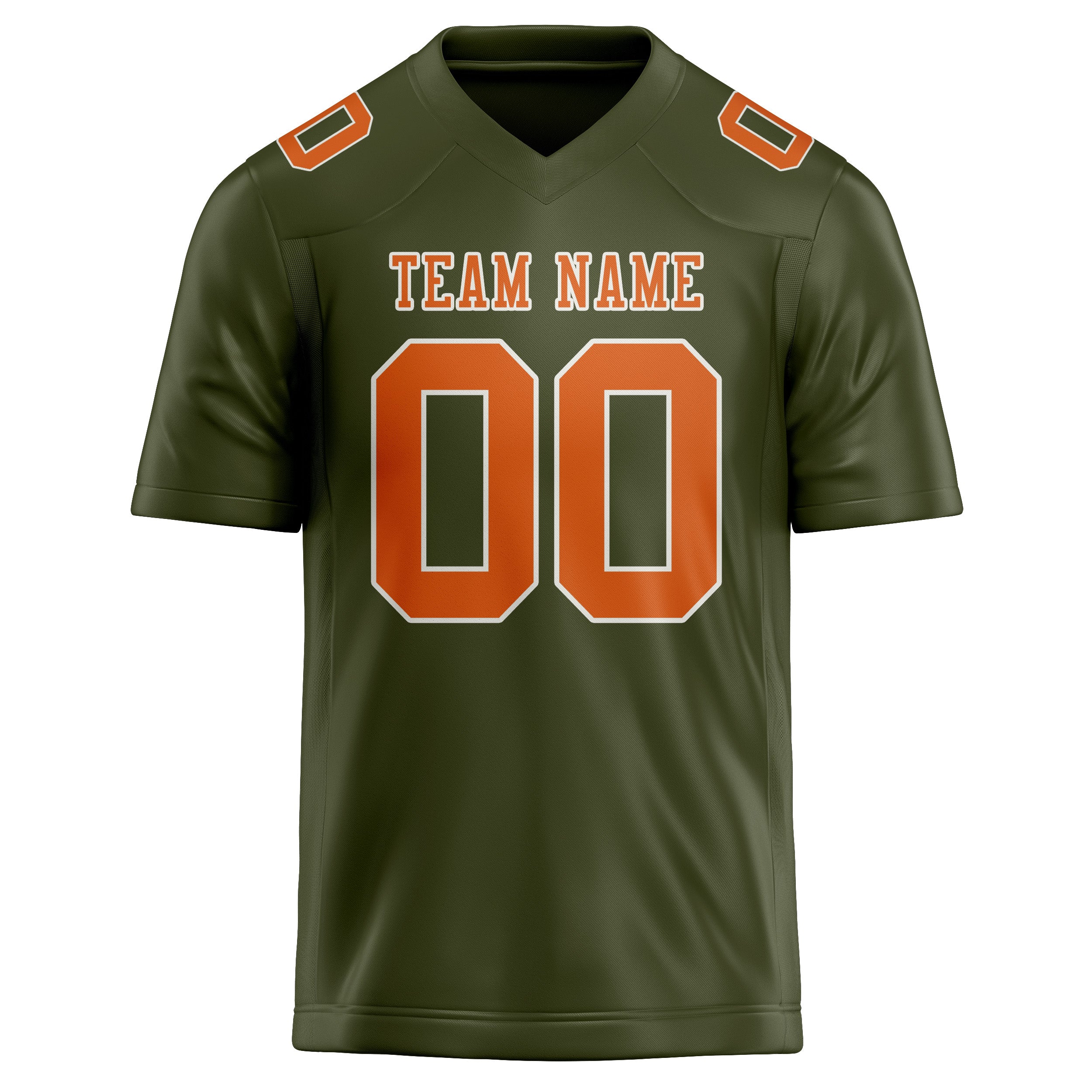 Maßgeschneidertes Professionelles Dunkles Oliv Orange Rugbytrikot
