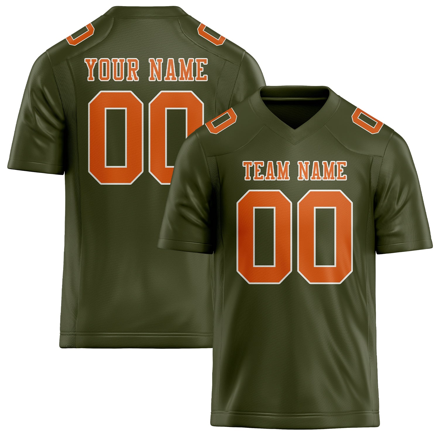 Maßgeschneidertes Professionelles Dunkles Oliv Orange Rugbytrikot