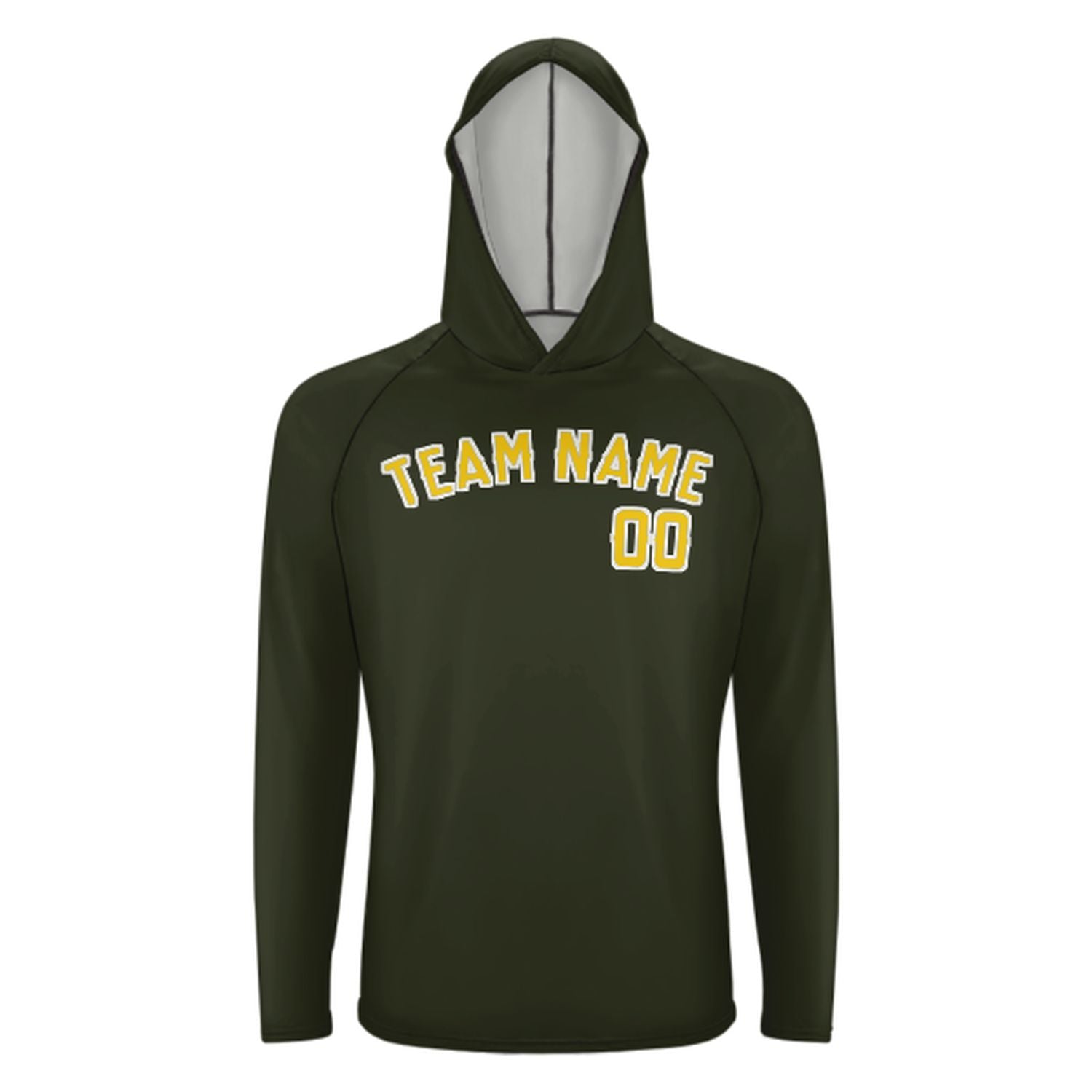 Maßgeschneidertes Dunkles Oliv Gold UV-Hoodie