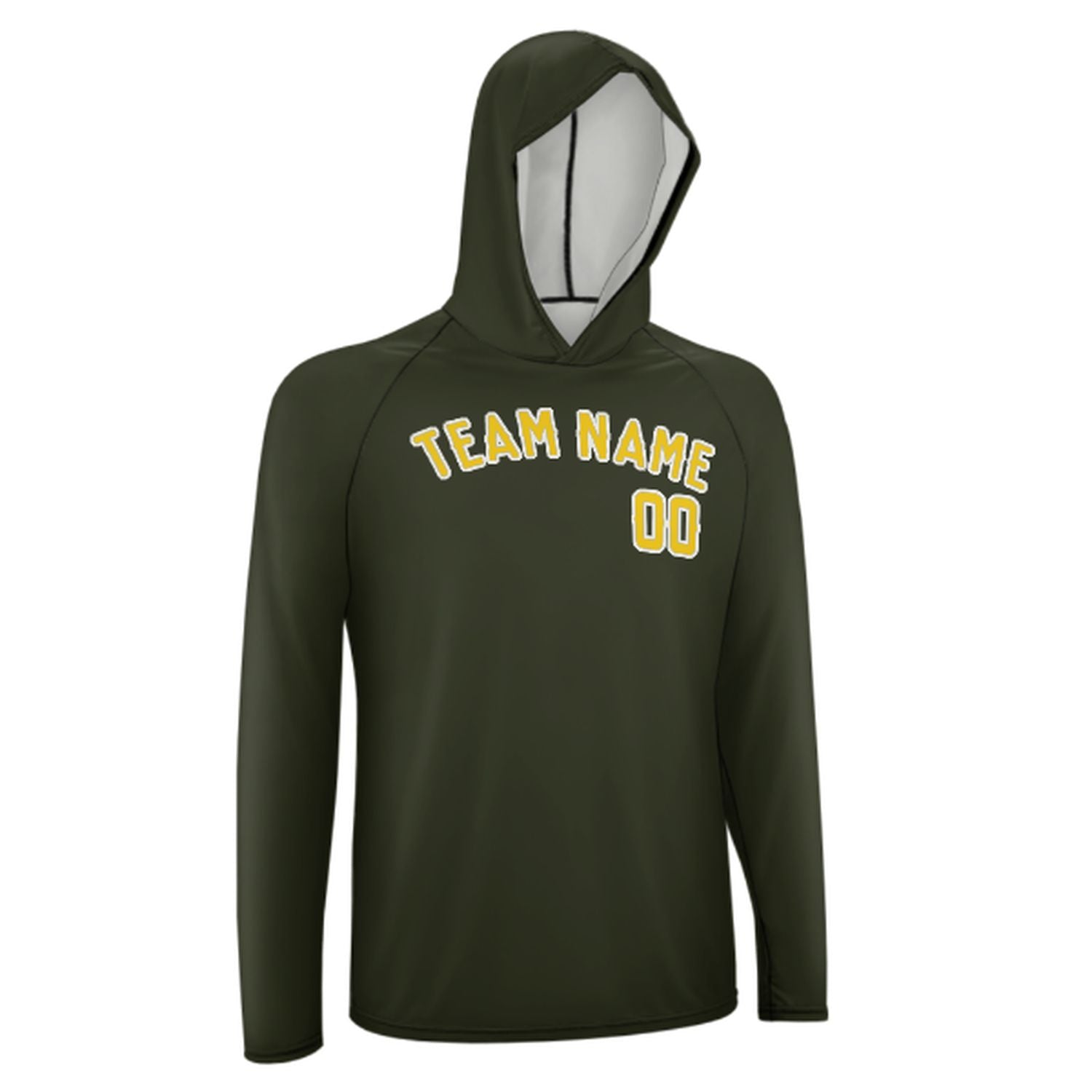 Maßgeschneidertes Dunkles Oliv Gold UV-Hoodie