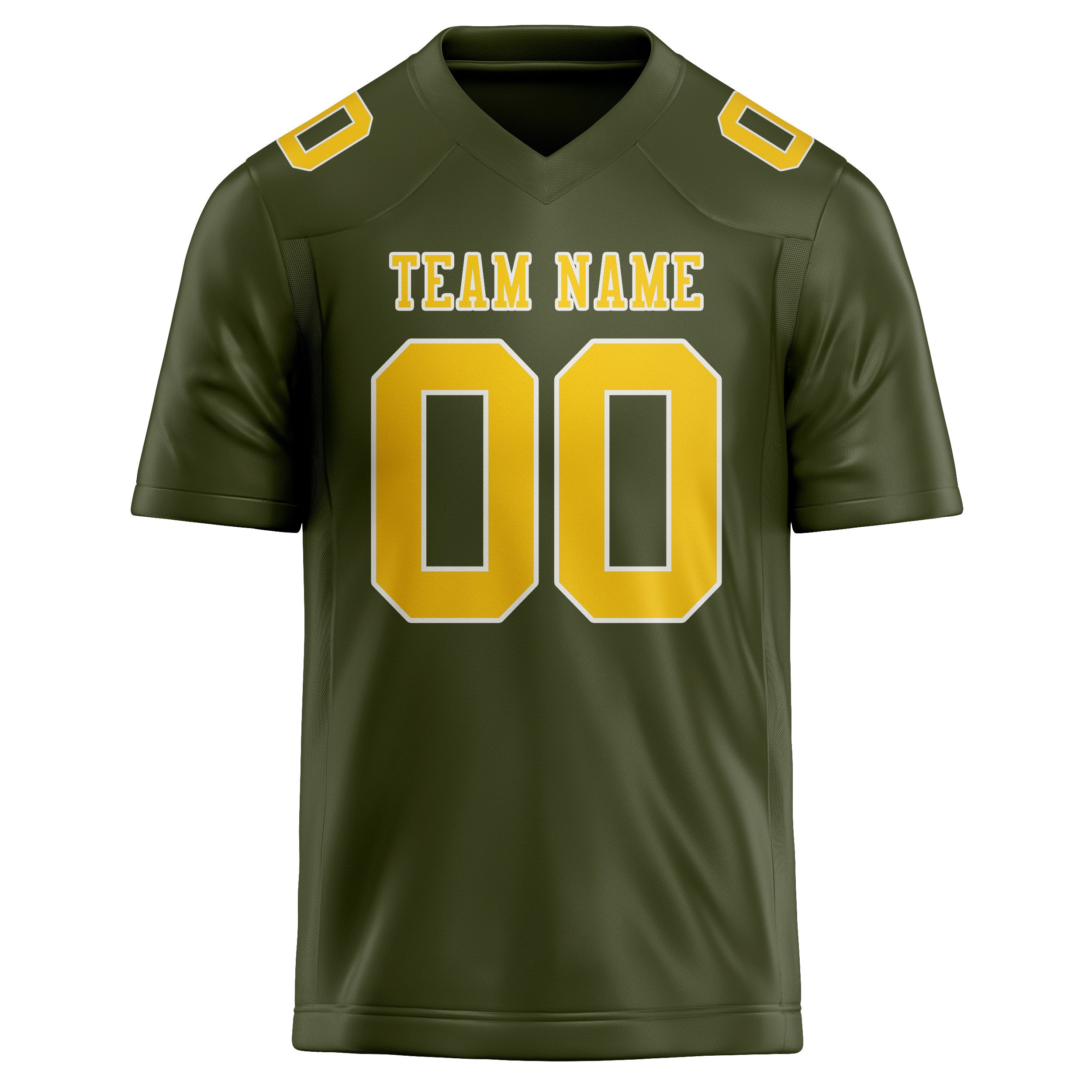 Maßgeschneidertes Professionelles Dunkles Oliv Gold Rugbytrikot