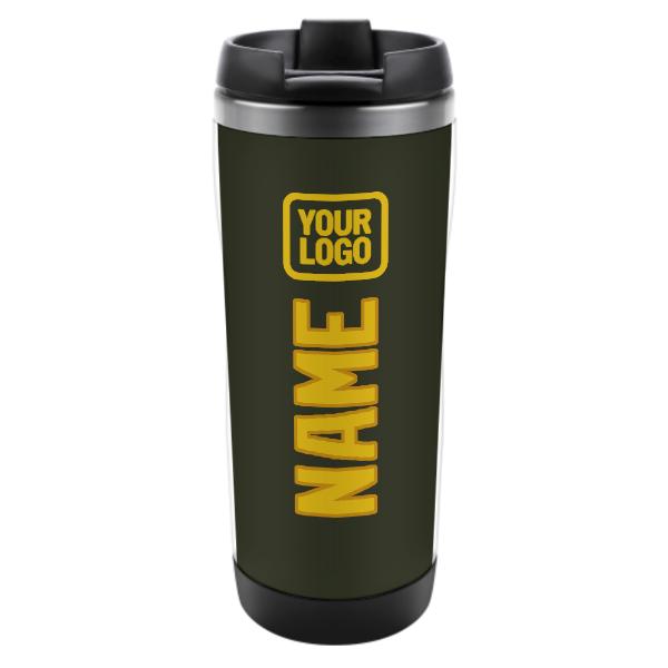 Maßgeschneidertes Dunkles Oliv Gold Edelstahlbecher