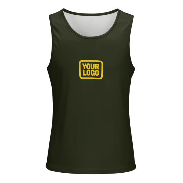 Maßgeschneidertes Dunkles Oliv Gold Herren Tanktop