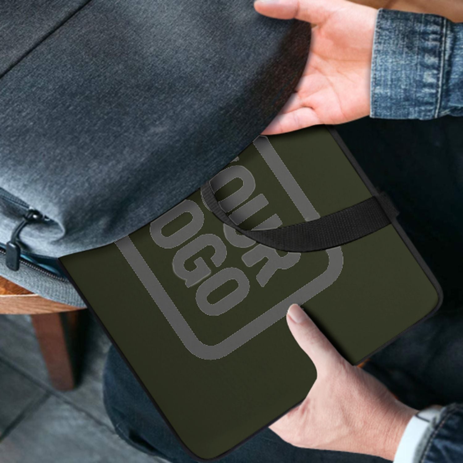 Maßgeschneidertes Dunkles Oliv Dark Grey Laptop Tasche