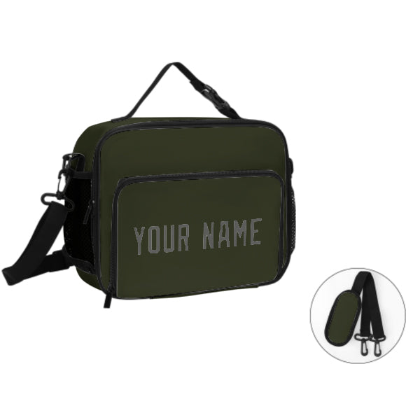 Maßgeschneidertes Dunkles Oliv Dark Grey Lunch-Tasche