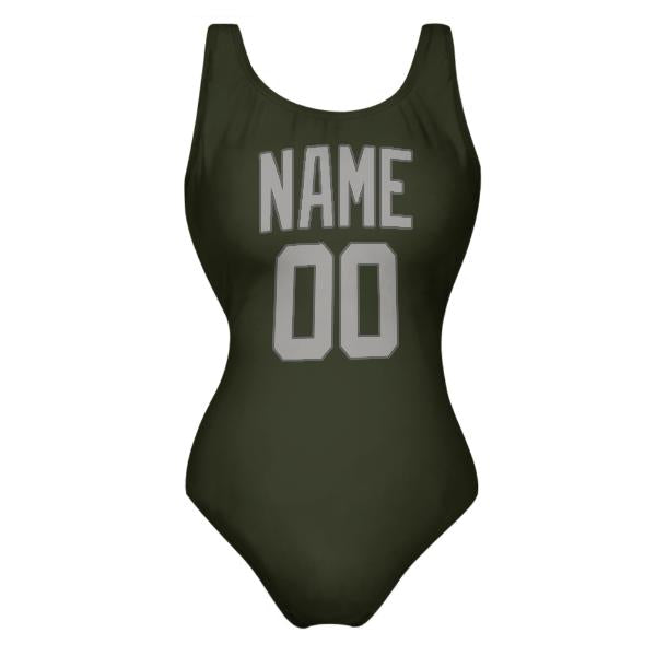 Maillot de bain sur mesure gris olive foncé