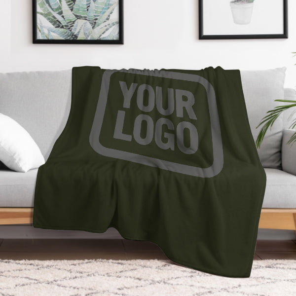 Coperta personalizzata color oliva scuro grigio scuro