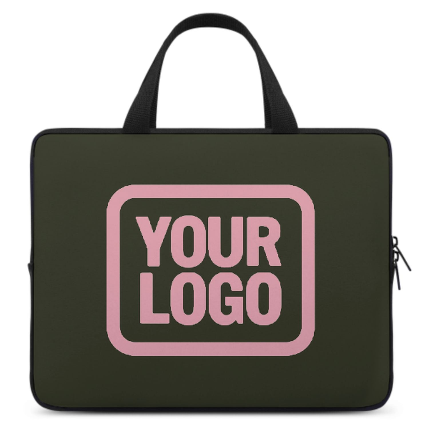 Maßgeschneidertes Dunkles Oliv Light Pink Laptop Tasche