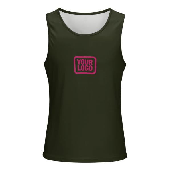 Maßgeschneidertes Dunkles Oliv Rosarot Herren Tanktop